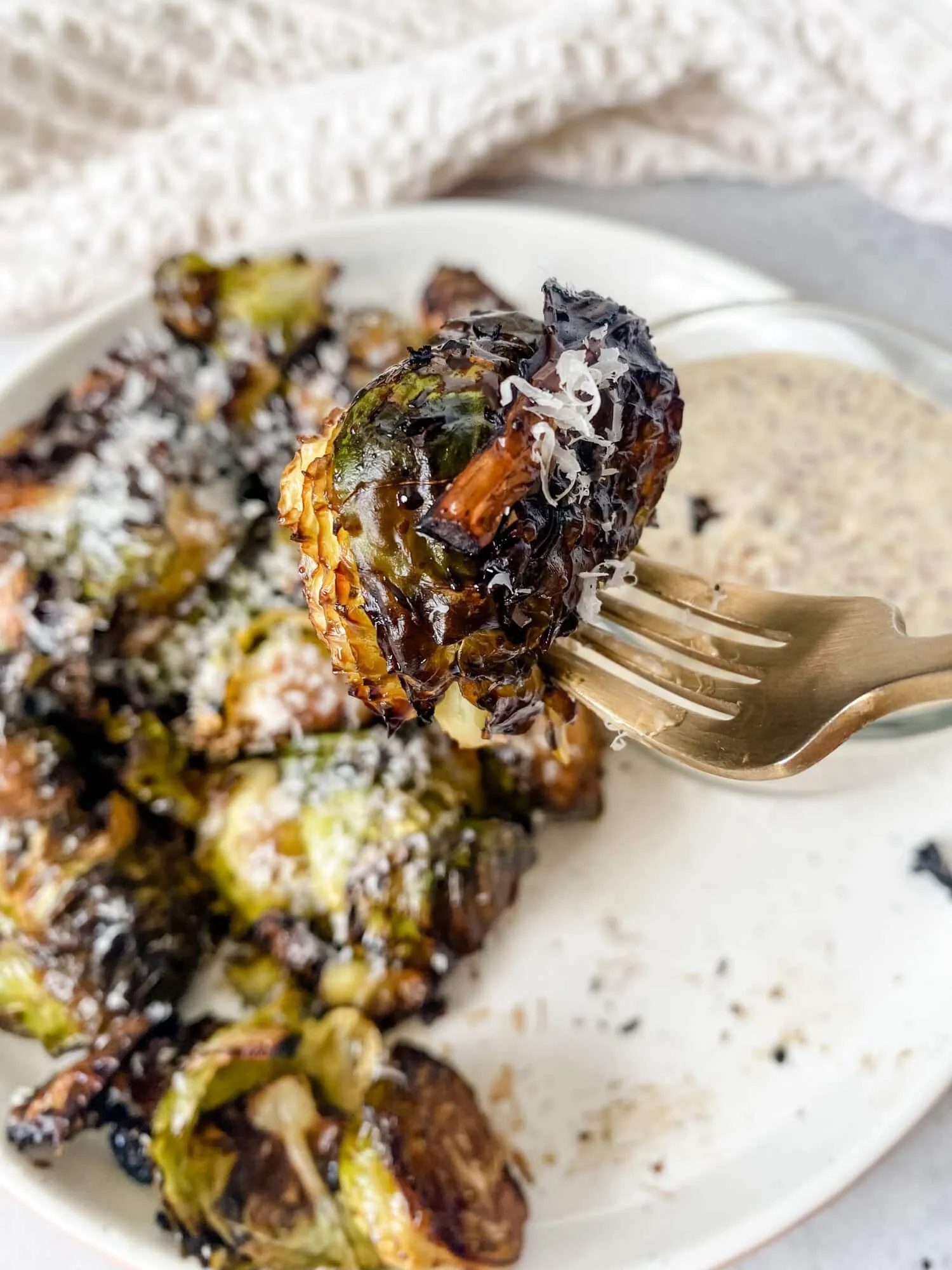 Air Fryer Balsamic Brussels Sprouts with Quinoa