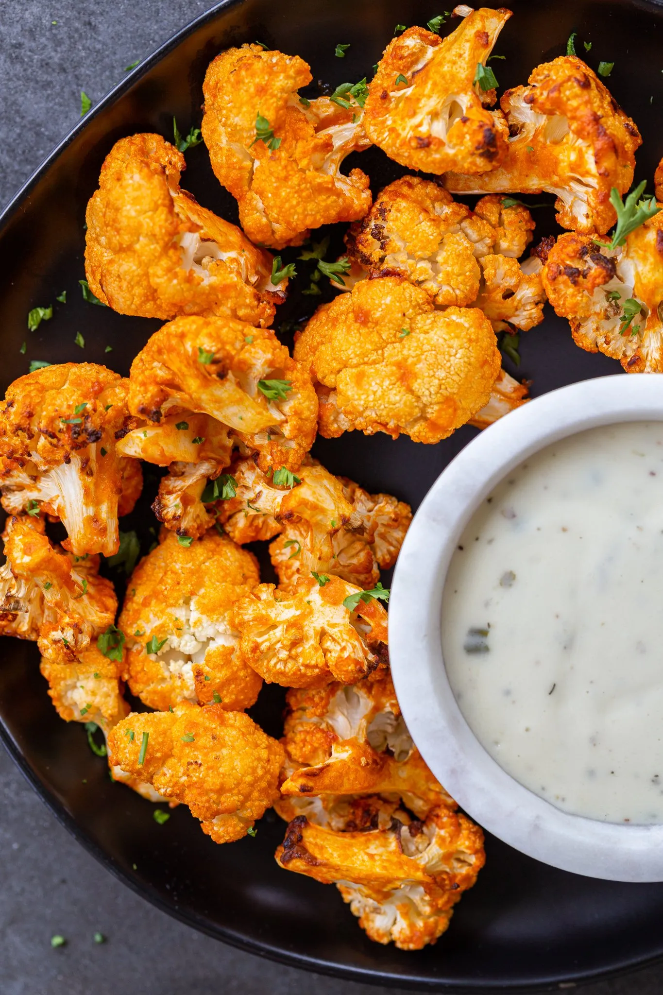 Air Fryer Buffalo Cauliflower Bites No Oil