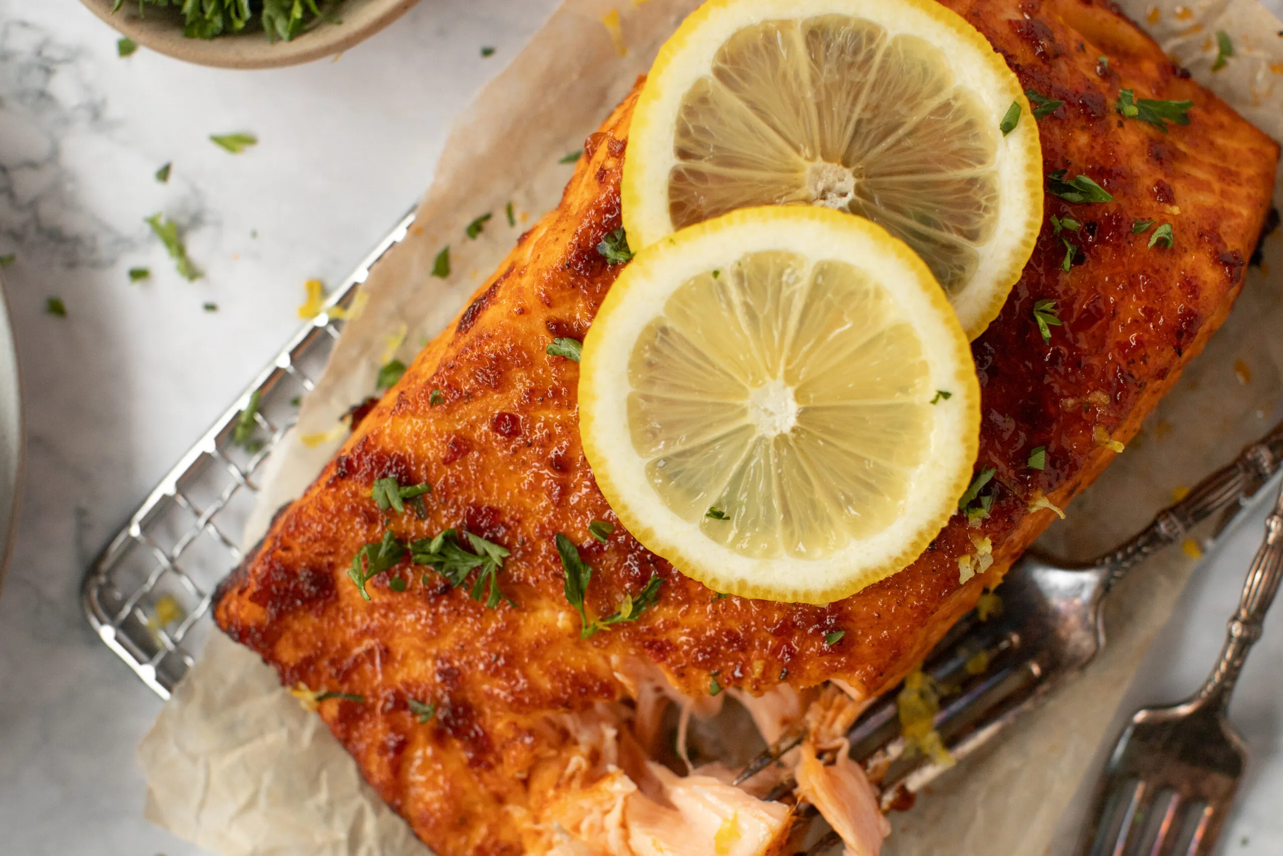 Air Fryer Harissa Salmon