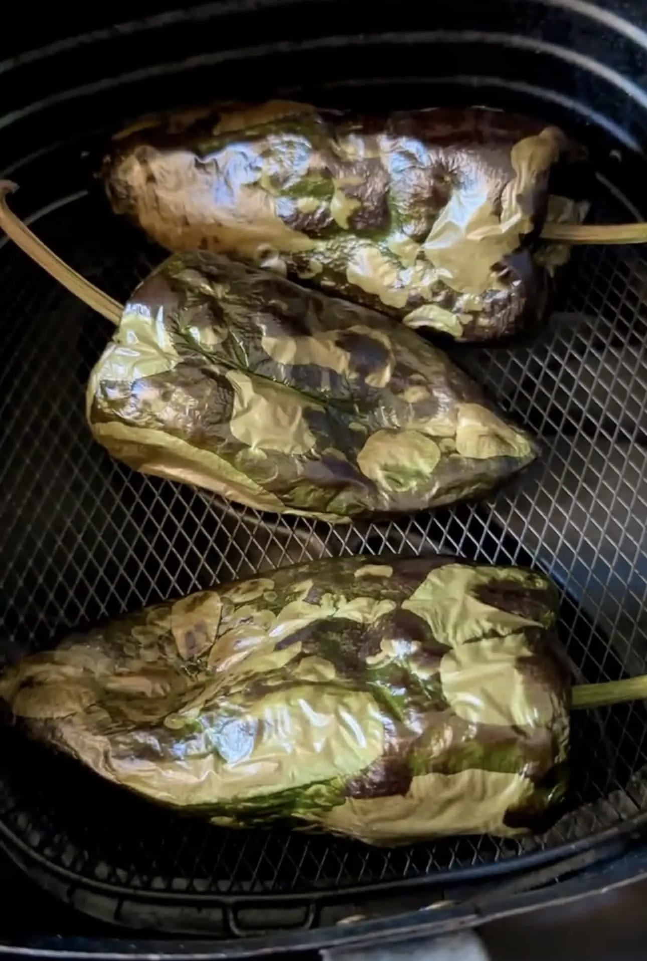 Air Fryer Roasted Poblano Peppers