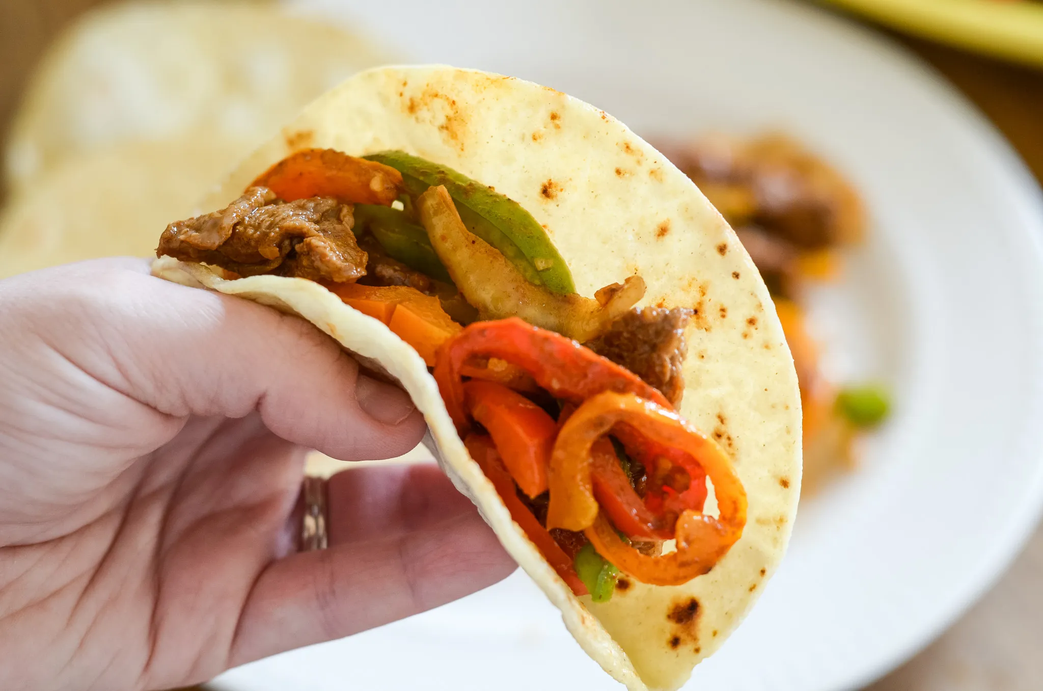 Air Fryer Steak Fajitas with Onions and Peppers