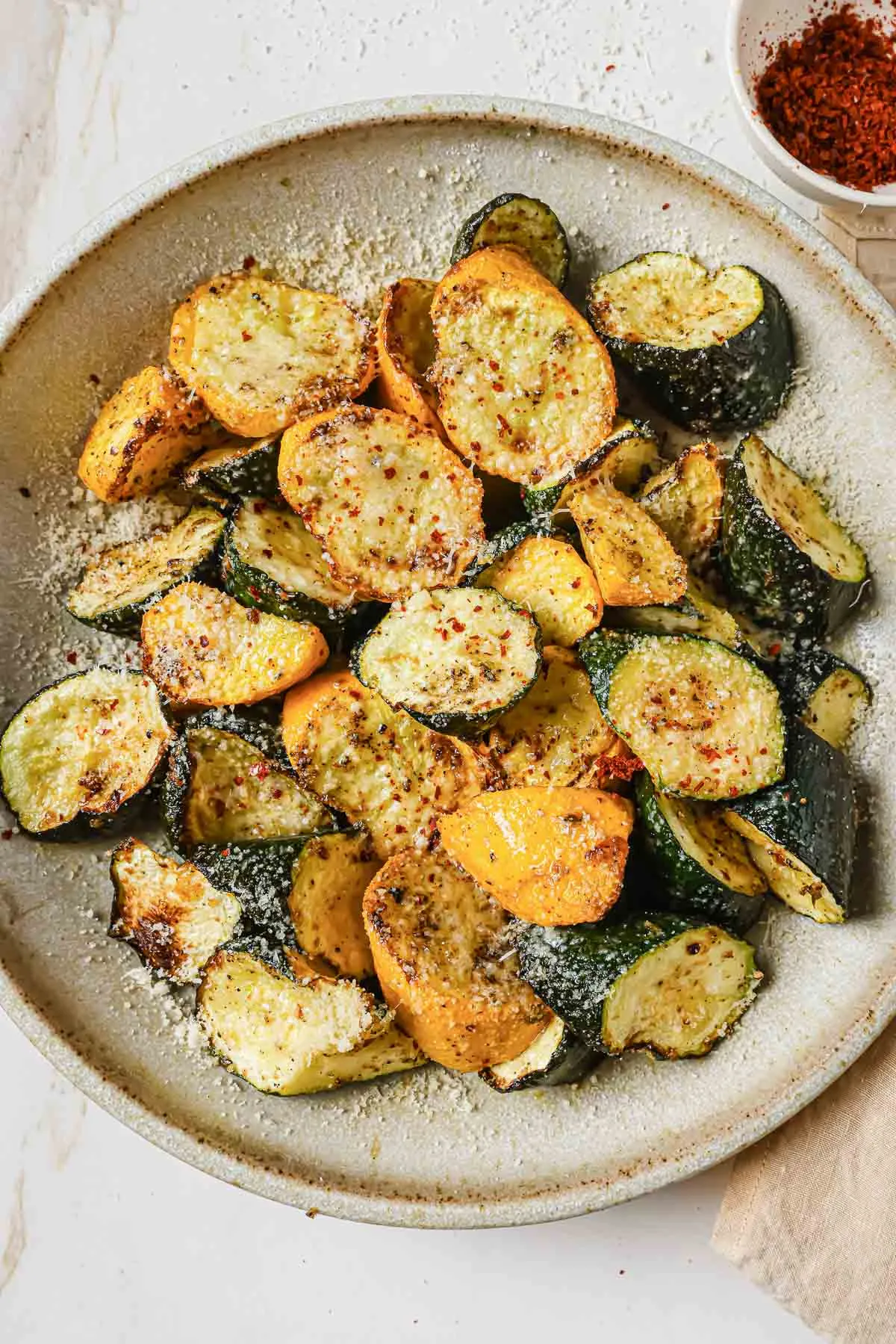 Air Fryer Zucchini and Mushrooms