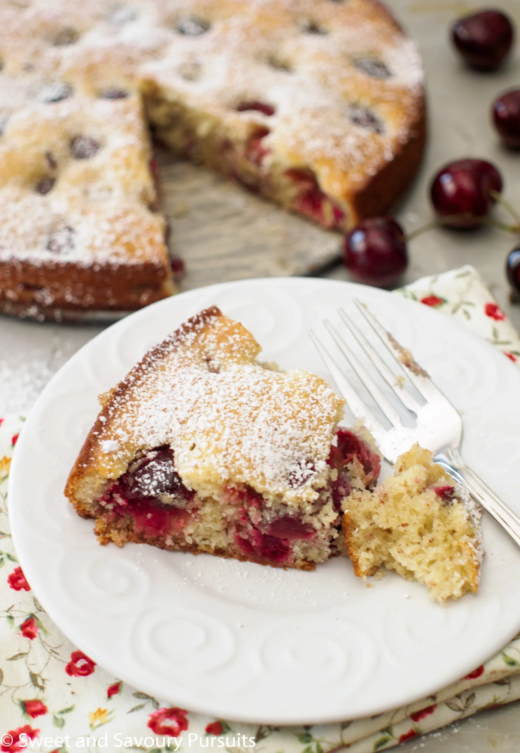 Almond Cherry Sugar Cookie Cake