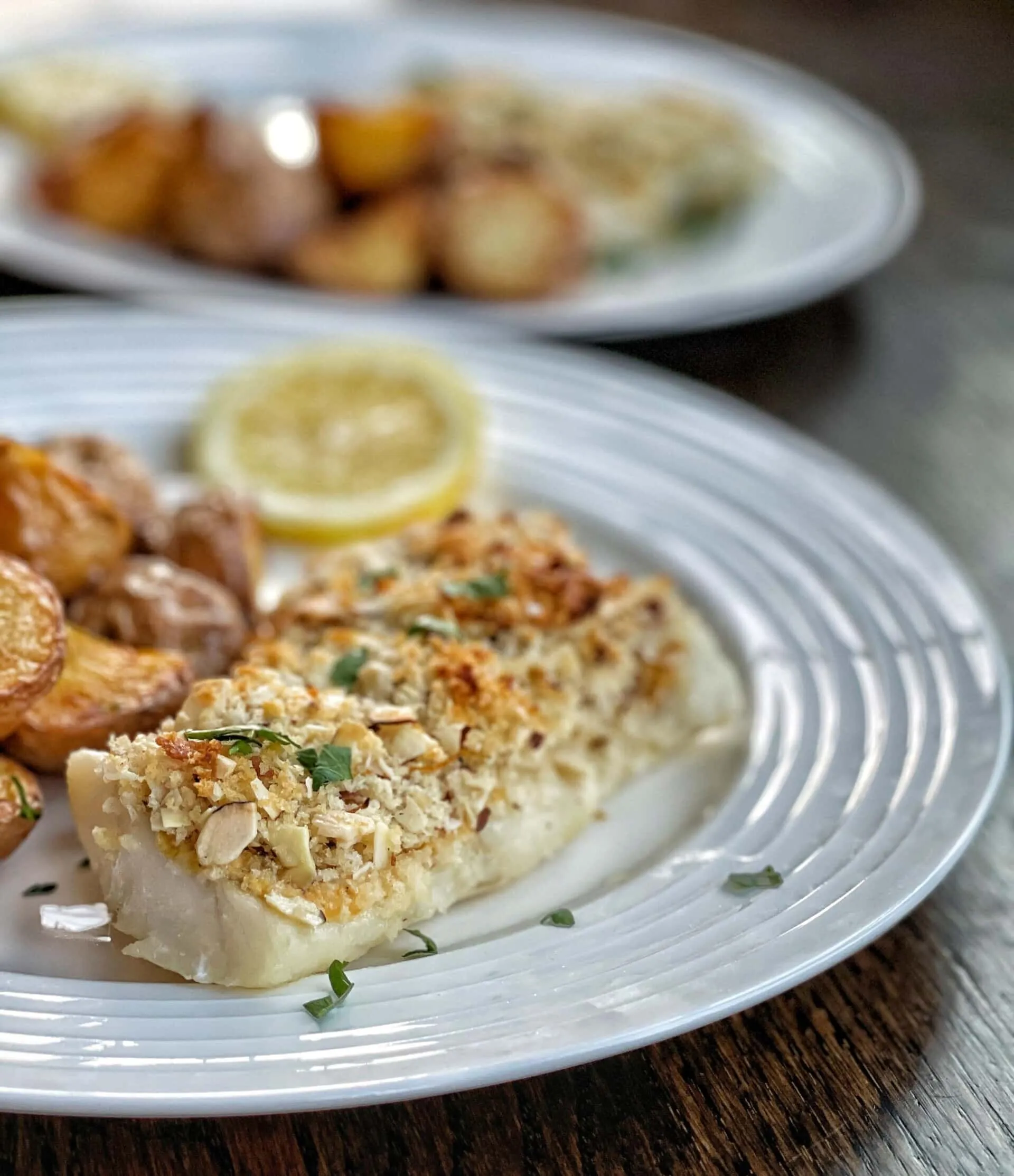 Almond Crusted Cod Sheet Pan Dinner