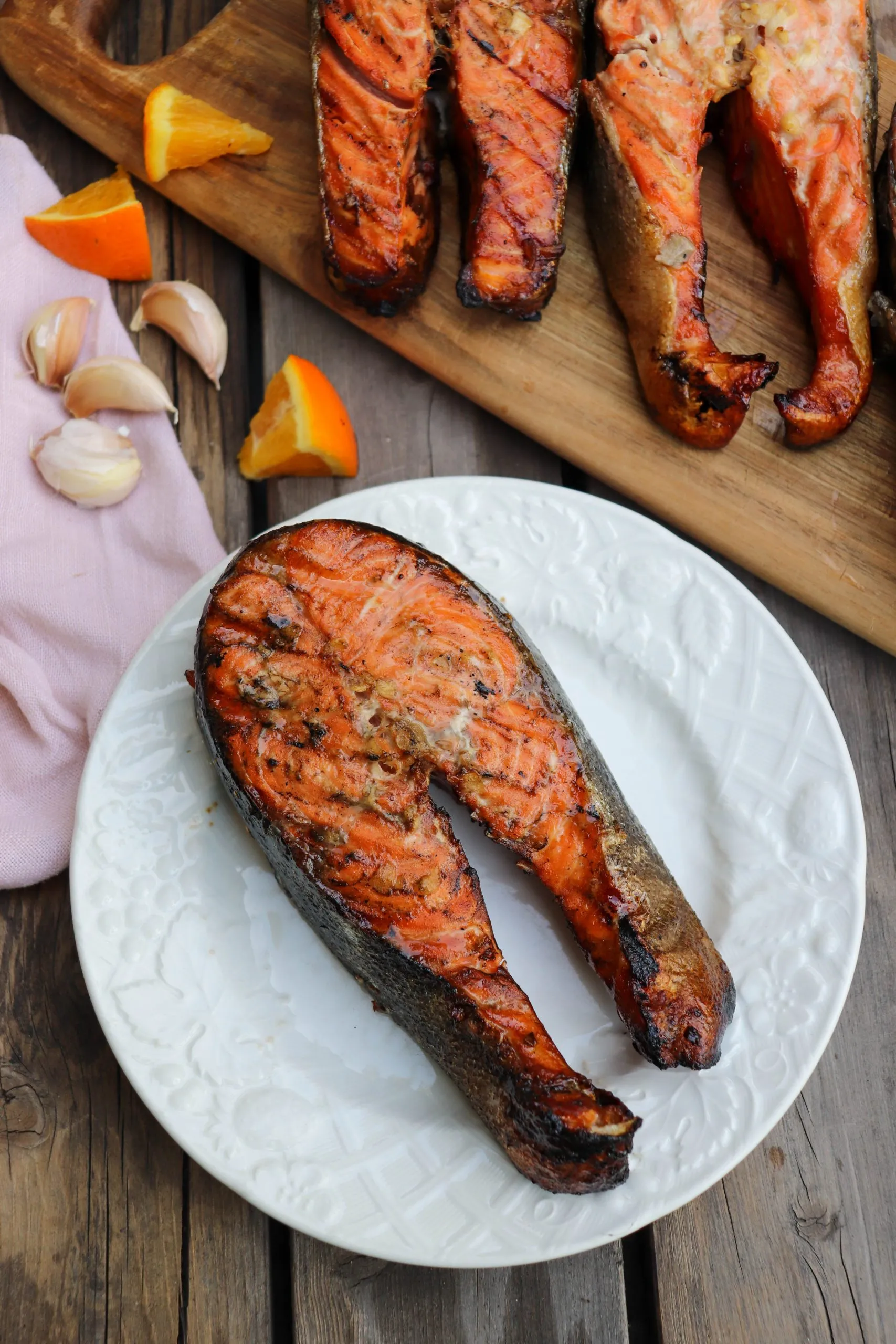 Anchovy Grilled Salmon Steaks
