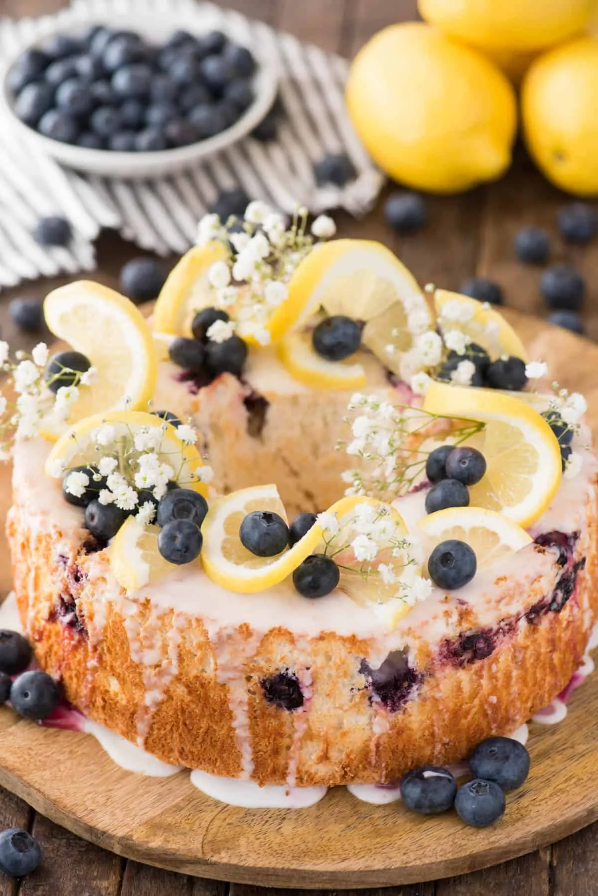 Angel Food Cake with Lemon Buttercream Frosting