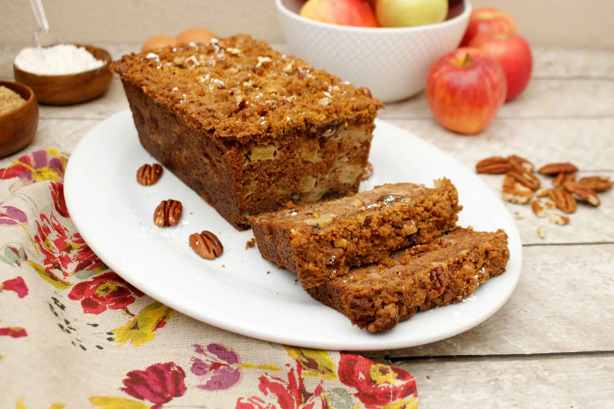 Apple Bread with Crumble Topping