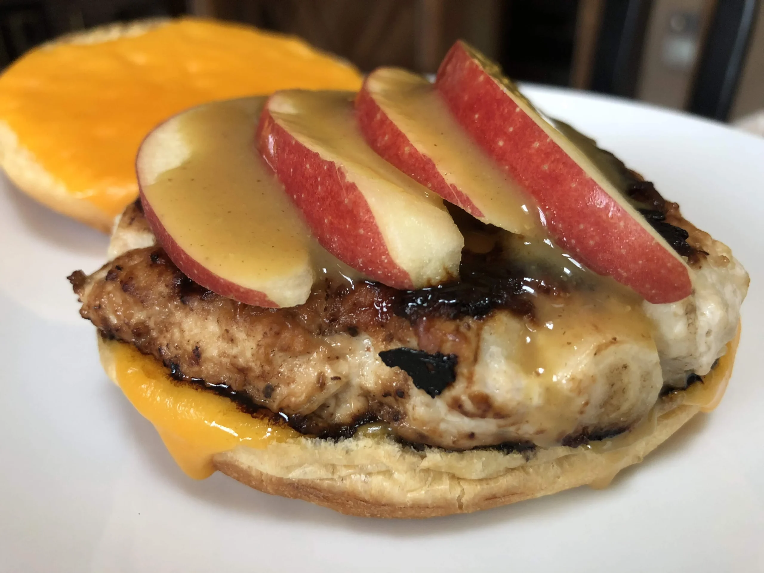 Apple Cheddar Pork Burgers