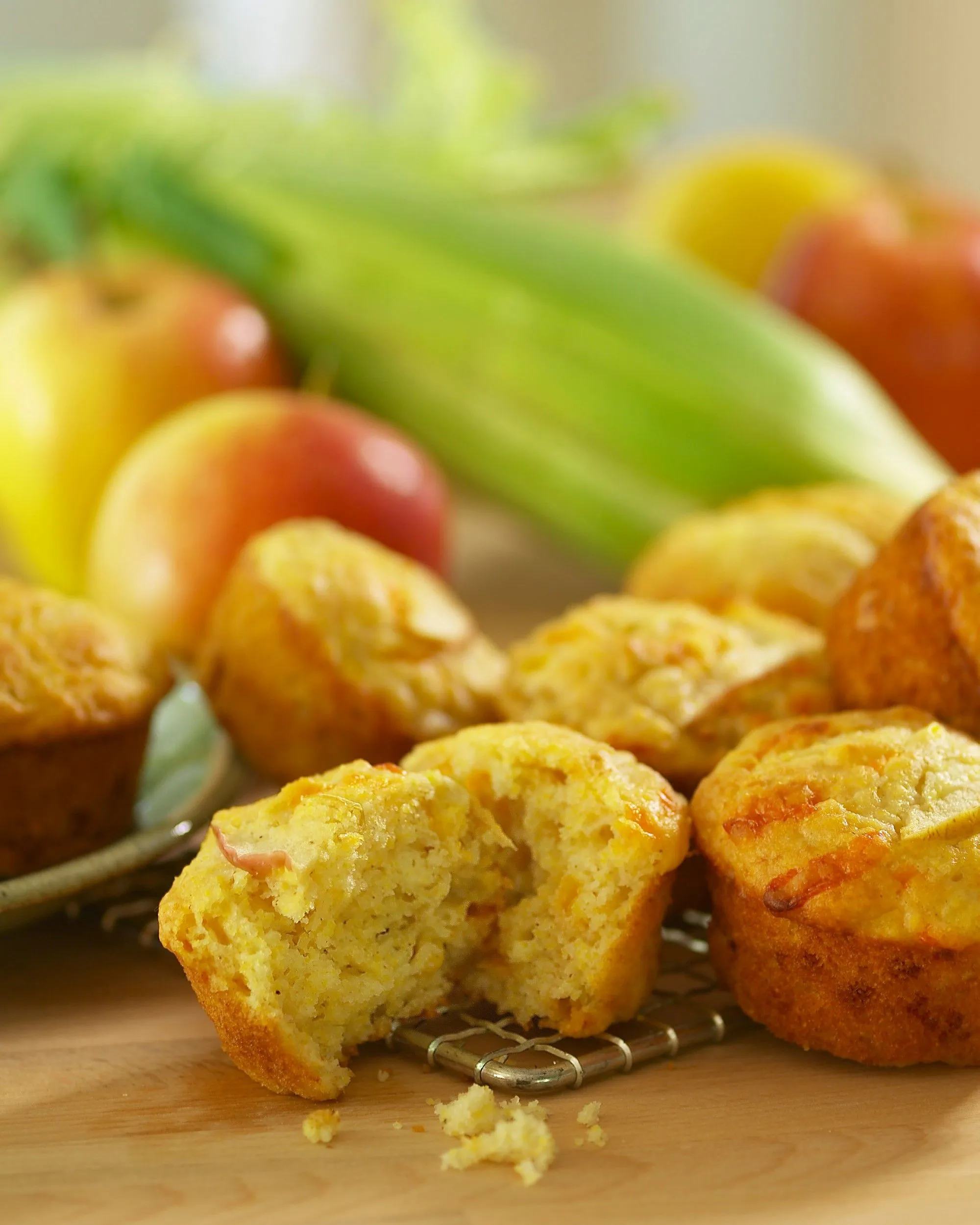 Apple and Cheddar Corn Muffins