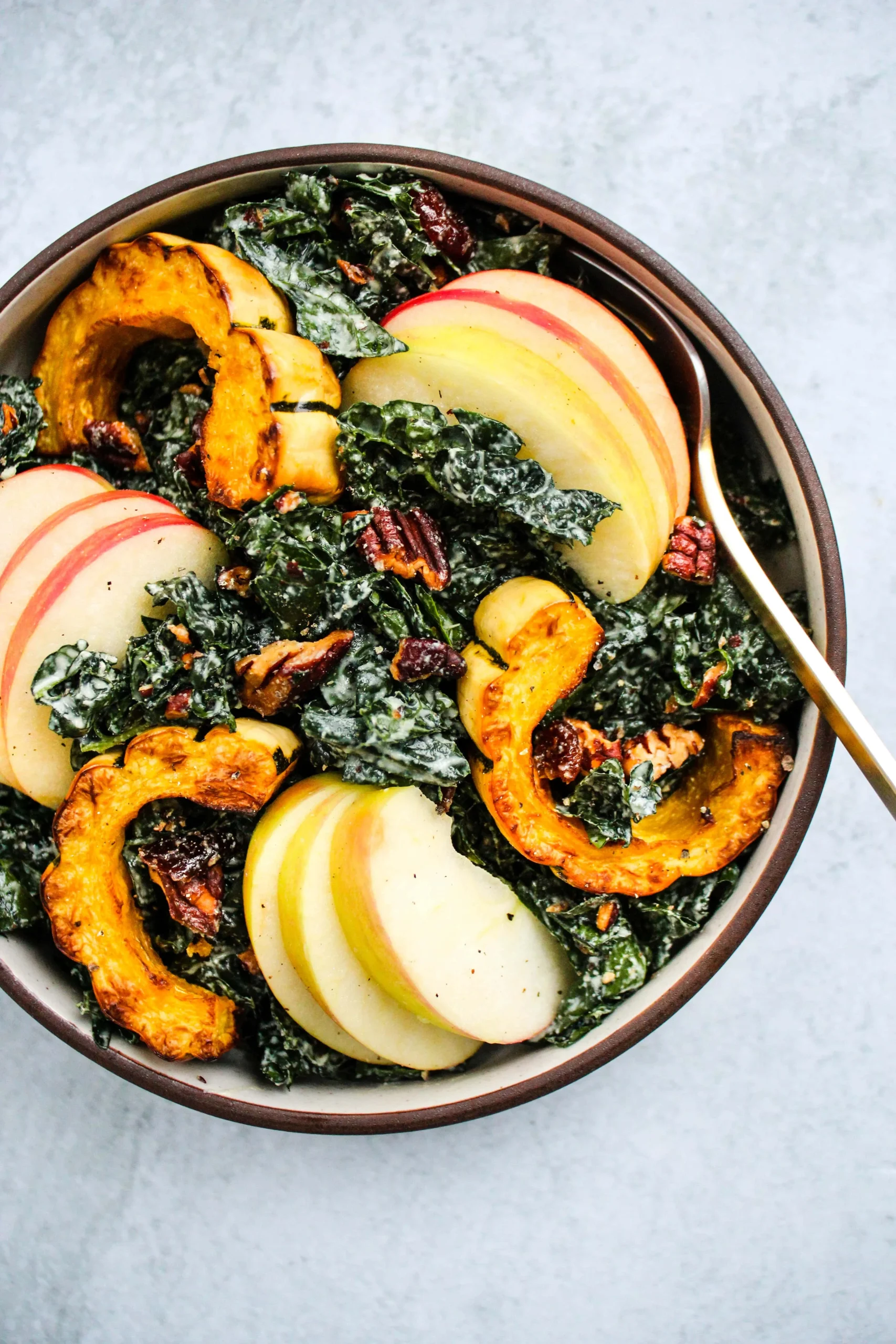 Apple and Kale Salad with Maple Tahini Dressing