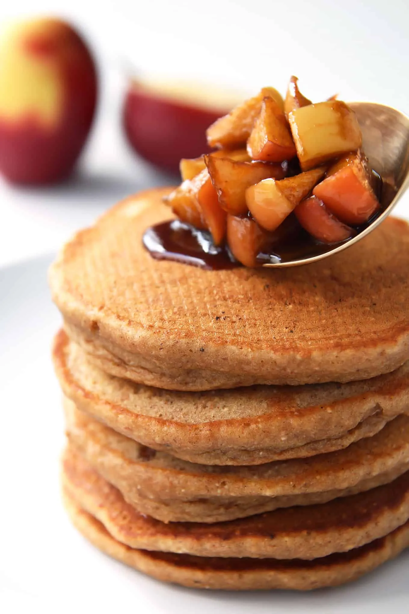 Applesauce Pancakes with Caramel Apple Topping