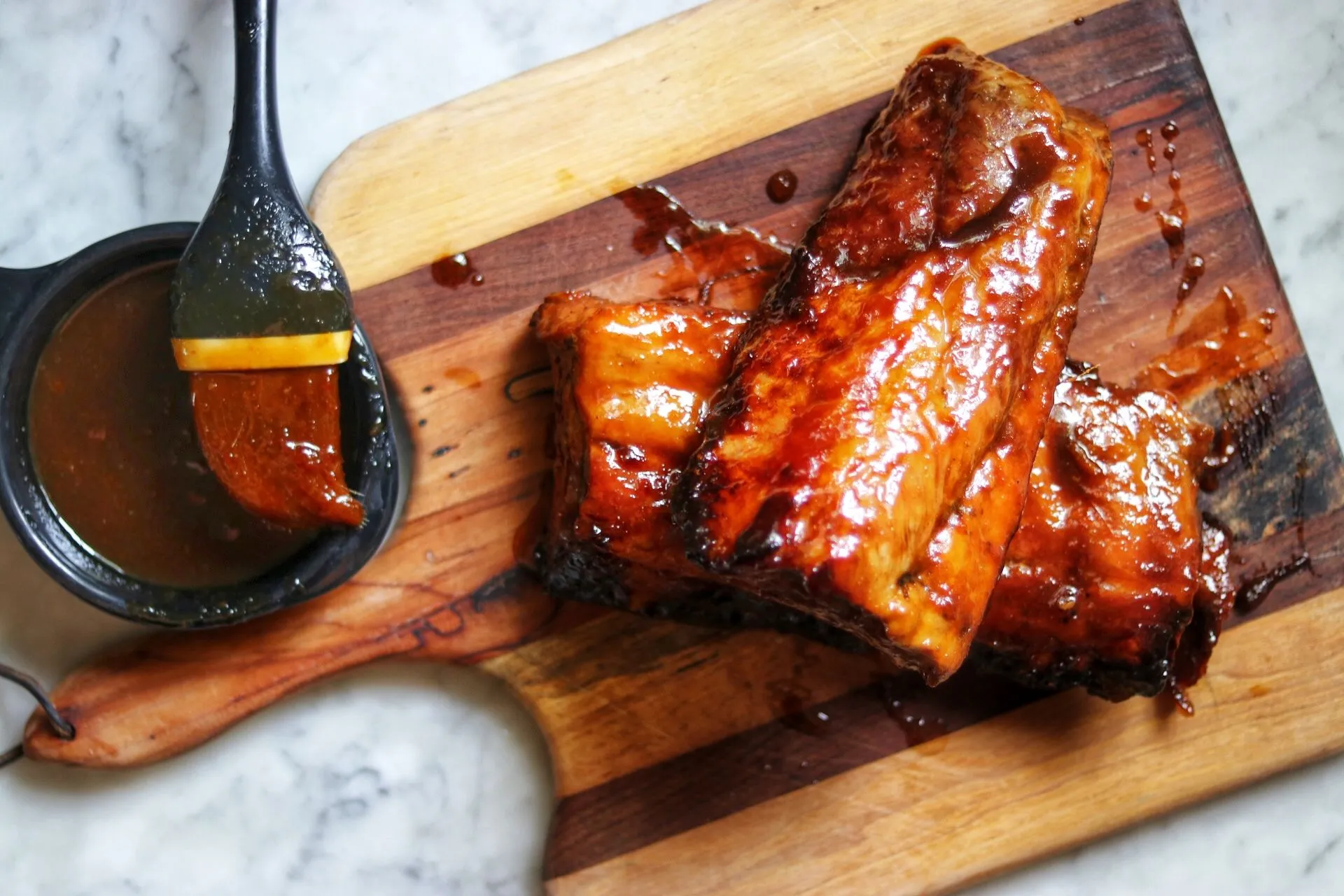 Apricot Glazed Sticky Pork Ribs