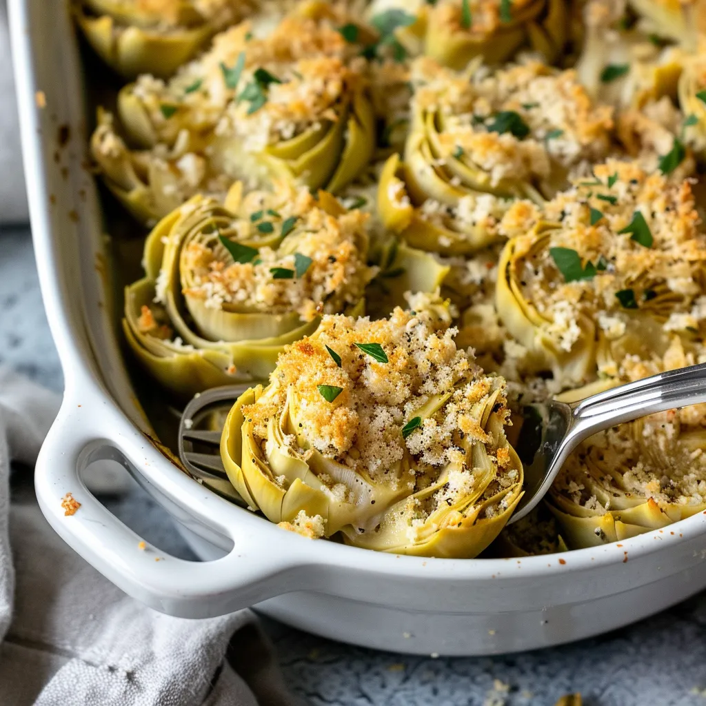 Artichoke Hearts with Bread Crumb Topping