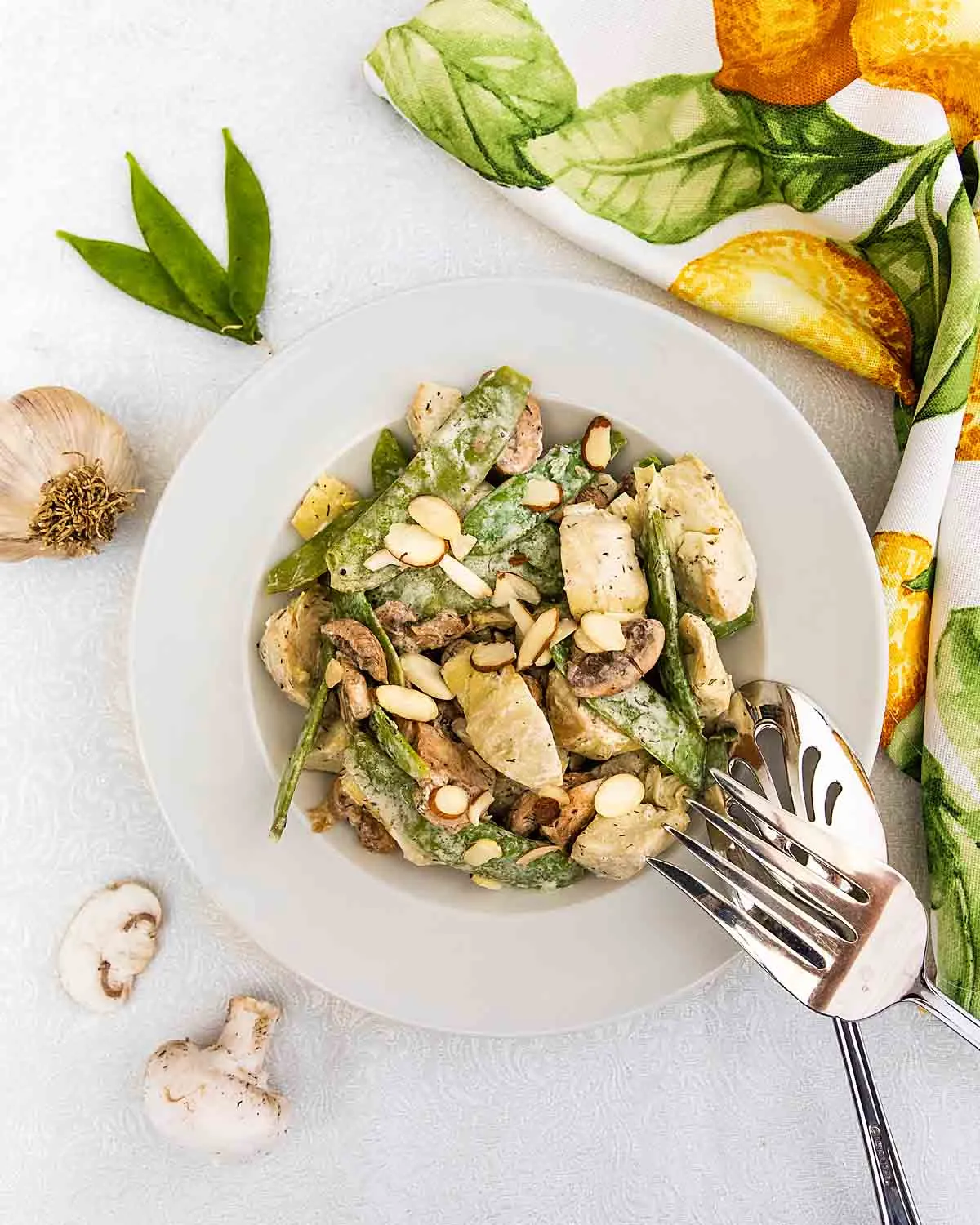 Artichoke Salad with Pea Pods and Mushrooms