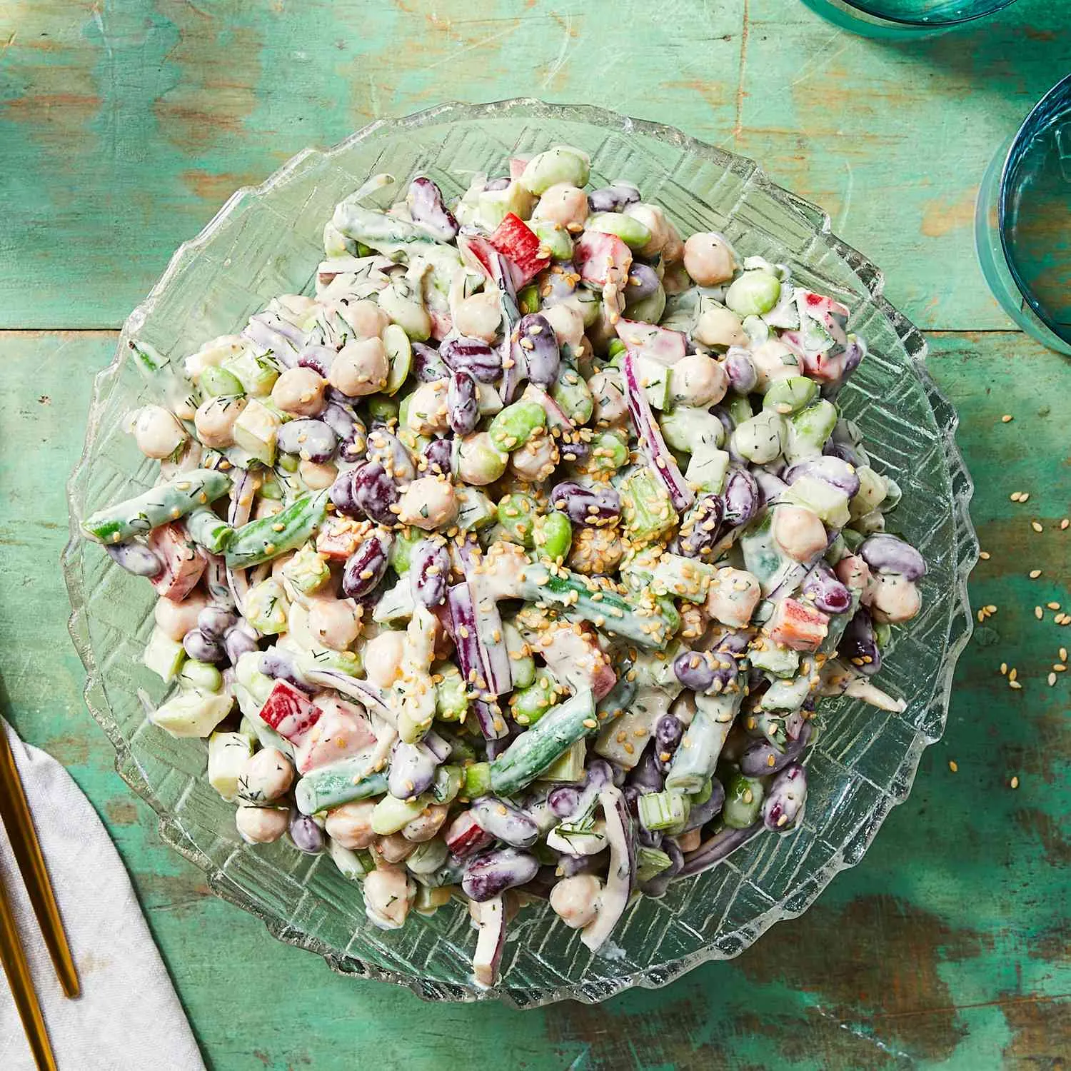 Asian Bean Salad with Tahini Dressing