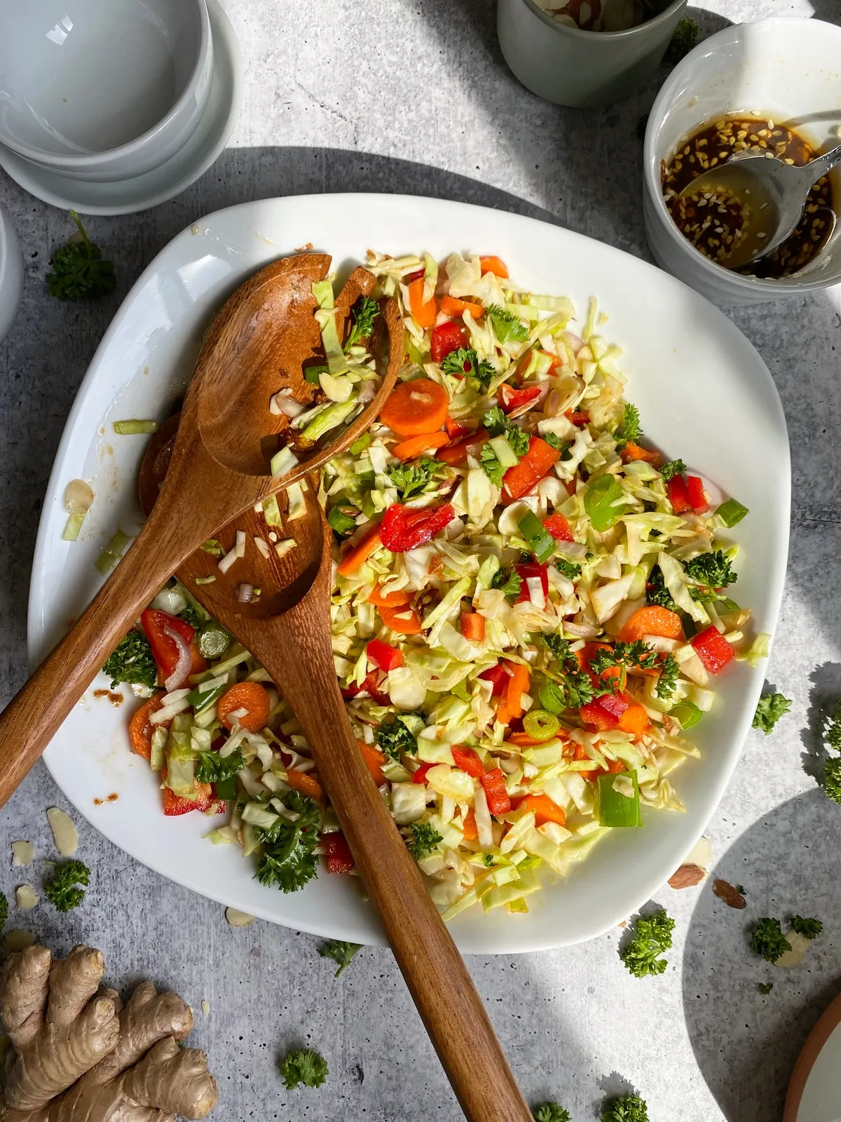 Asian Chopped Salad with Ginger Sesame Vinaigrette