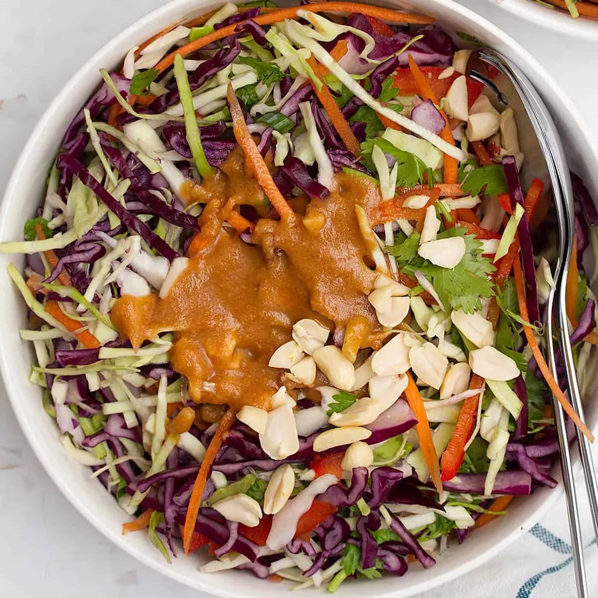 Asian Coleslaw with Peanut Dressing