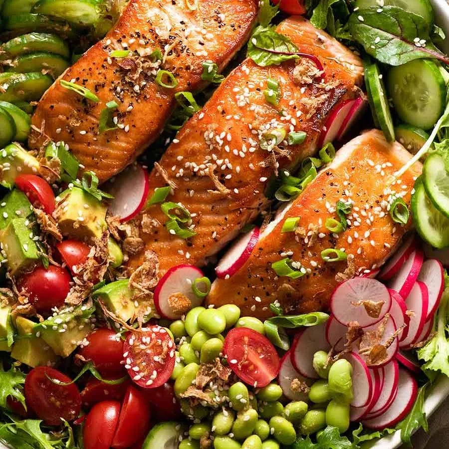 Asian Ginger Miso Salmon Salad