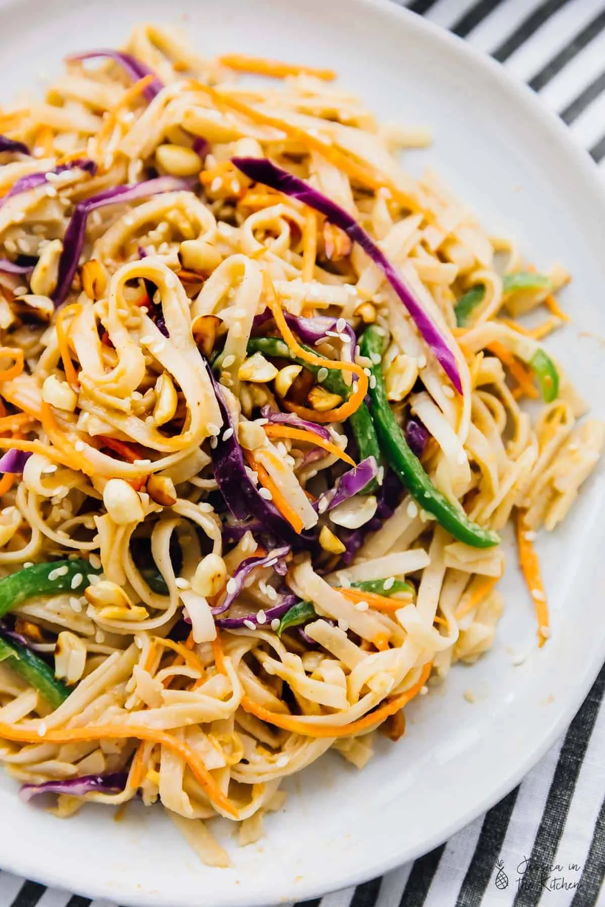 Asian Noodle Salad with Peanut Ginger Dressing