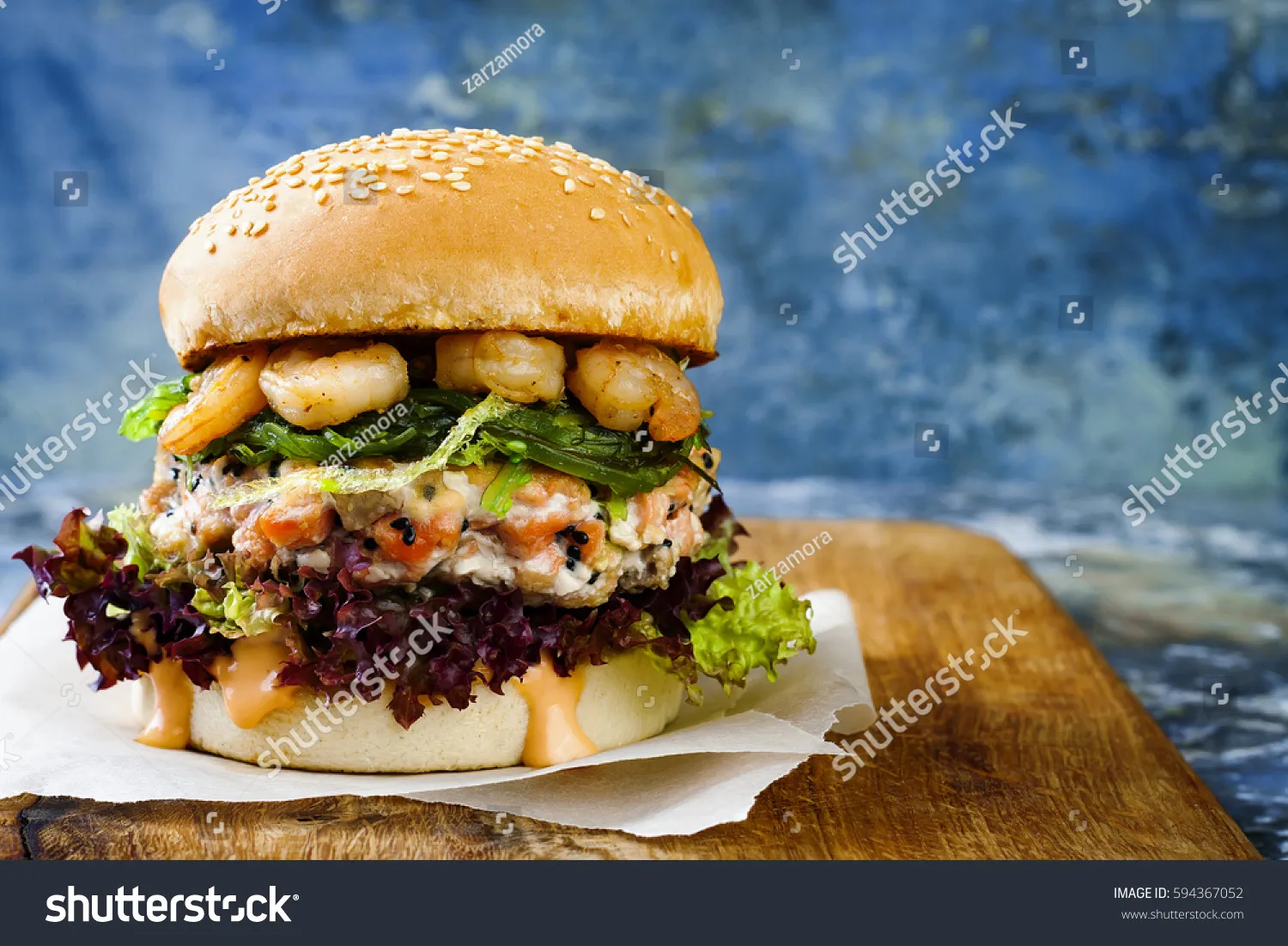 Asian Style Salmon Burger BLTs