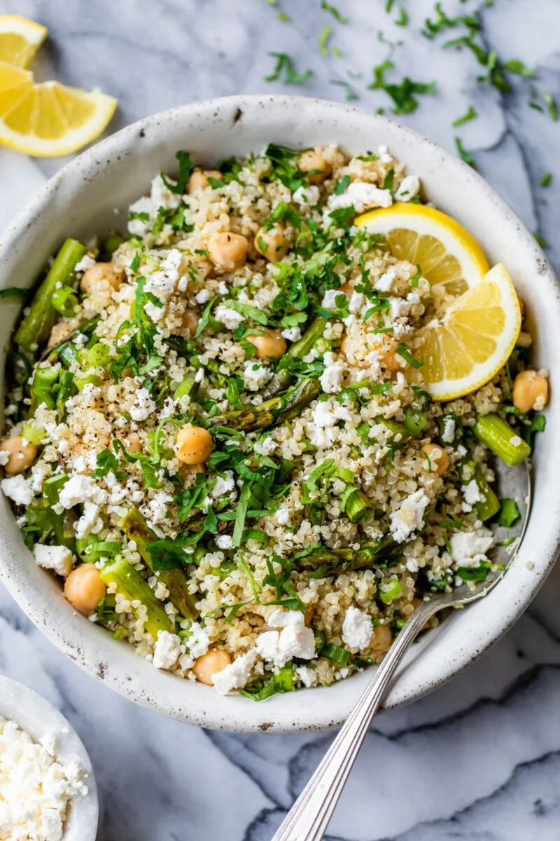 Asparagus Quinoa Salad with Feta Cheese