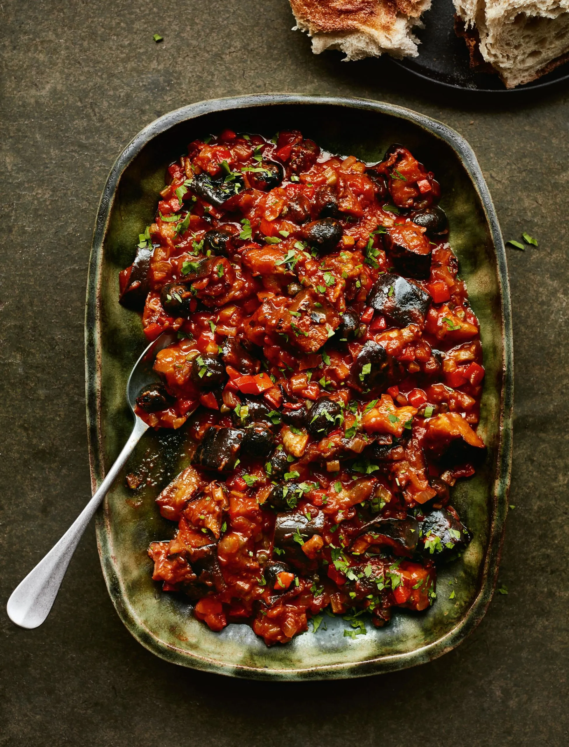 Aubergine Caponata with Cannellini Beans