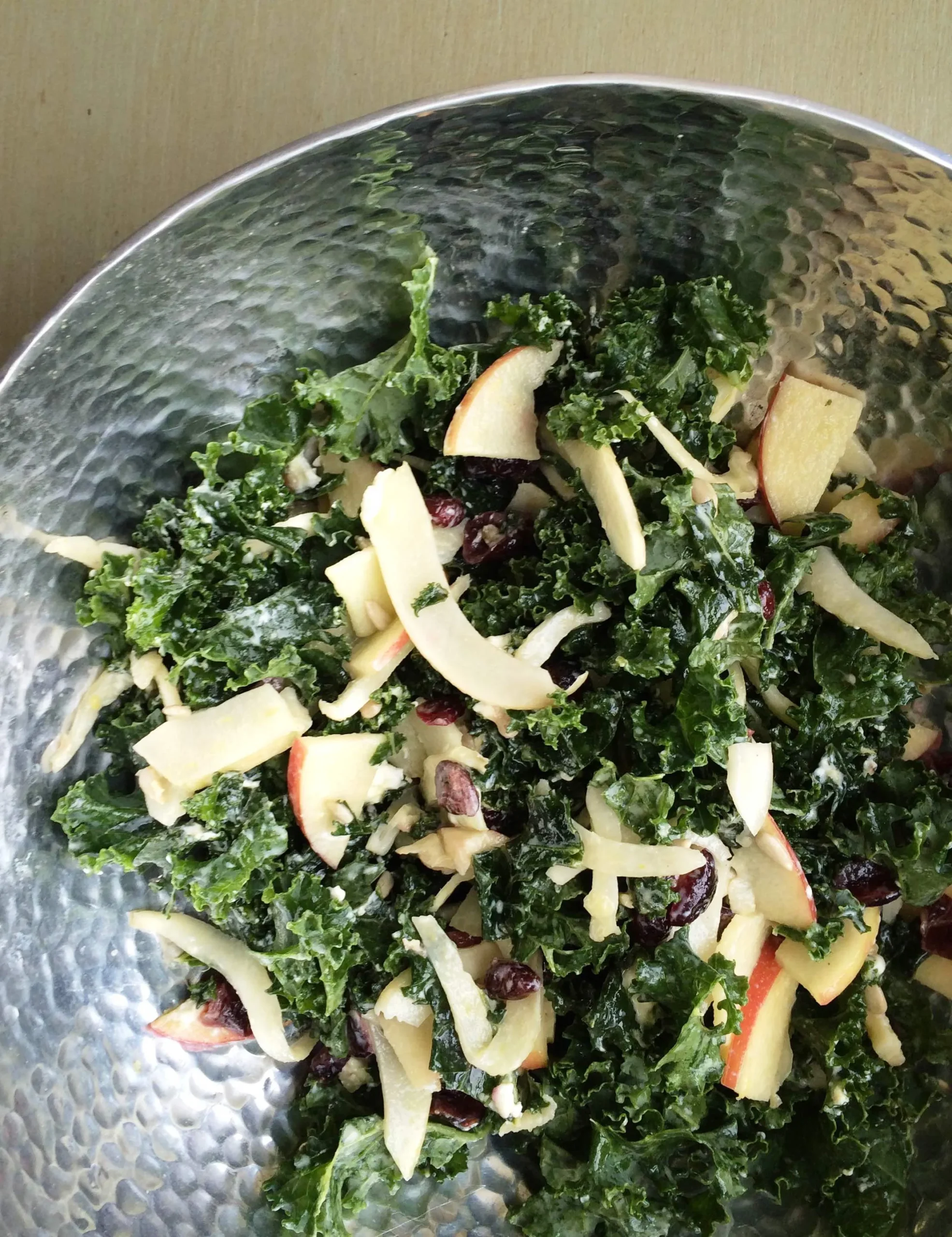 Autumn Kale Salad with Fennel, Honeycrisp, and Goat Cheese