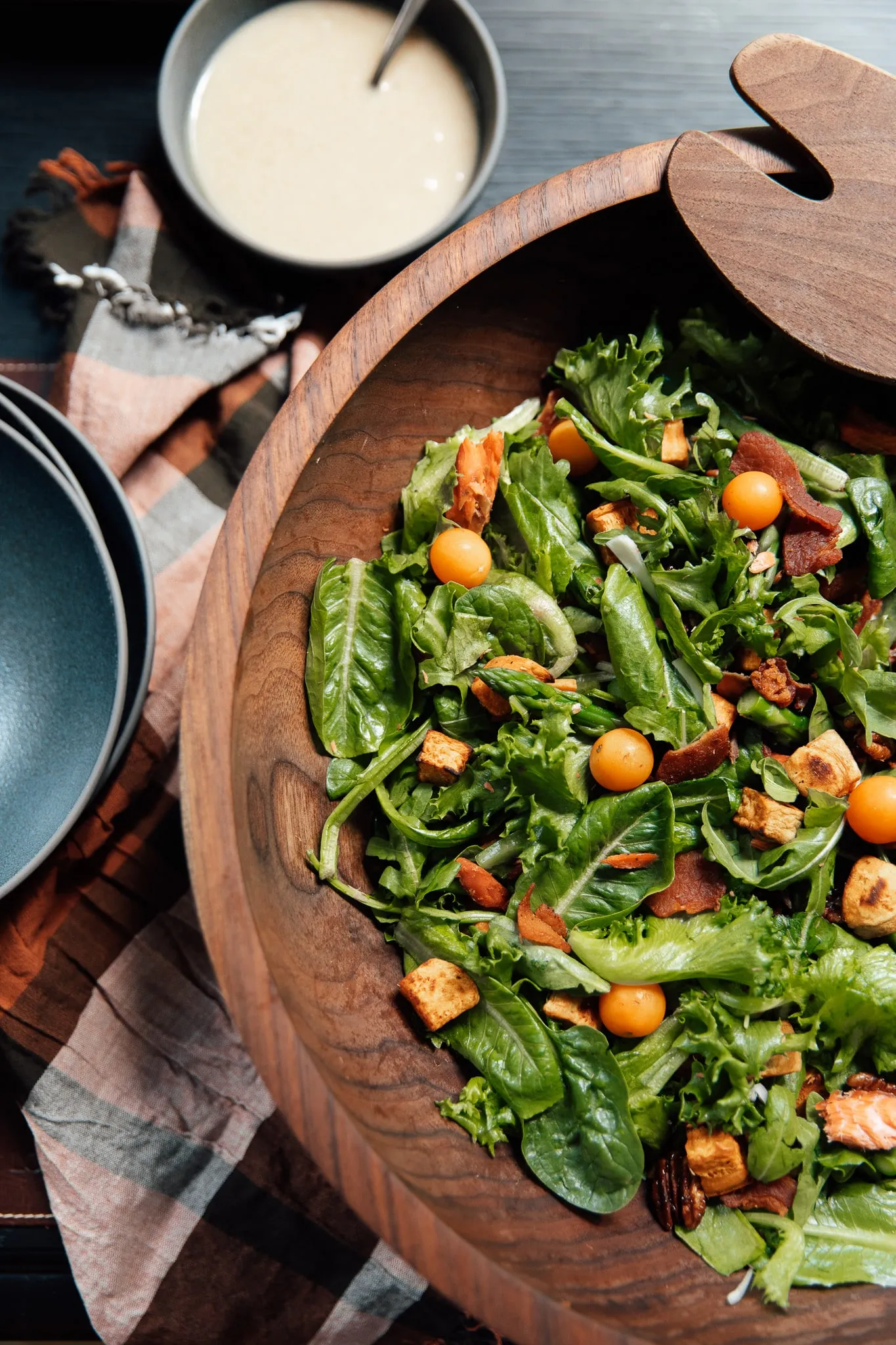 Autumn Salad with Roasted Sweet Potatoes and Maple Cider Vinaigrette