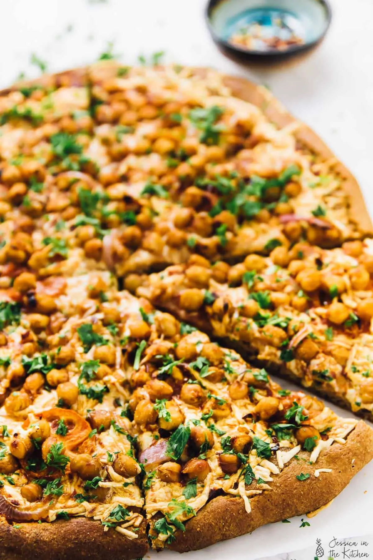 BBQ Chickpea Individual Pizza (Vegan)