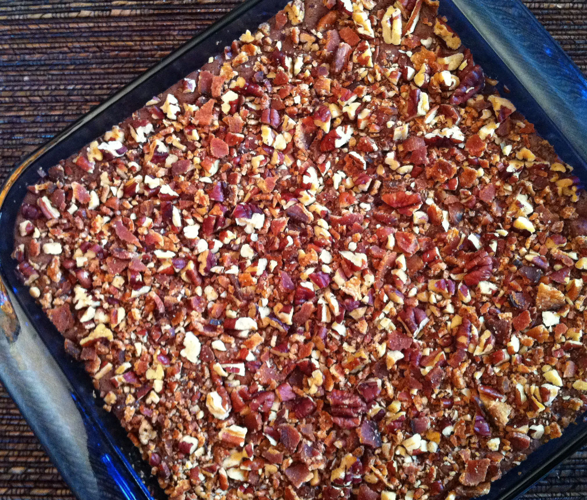 Bacon Bourbon Brownies with Pecans