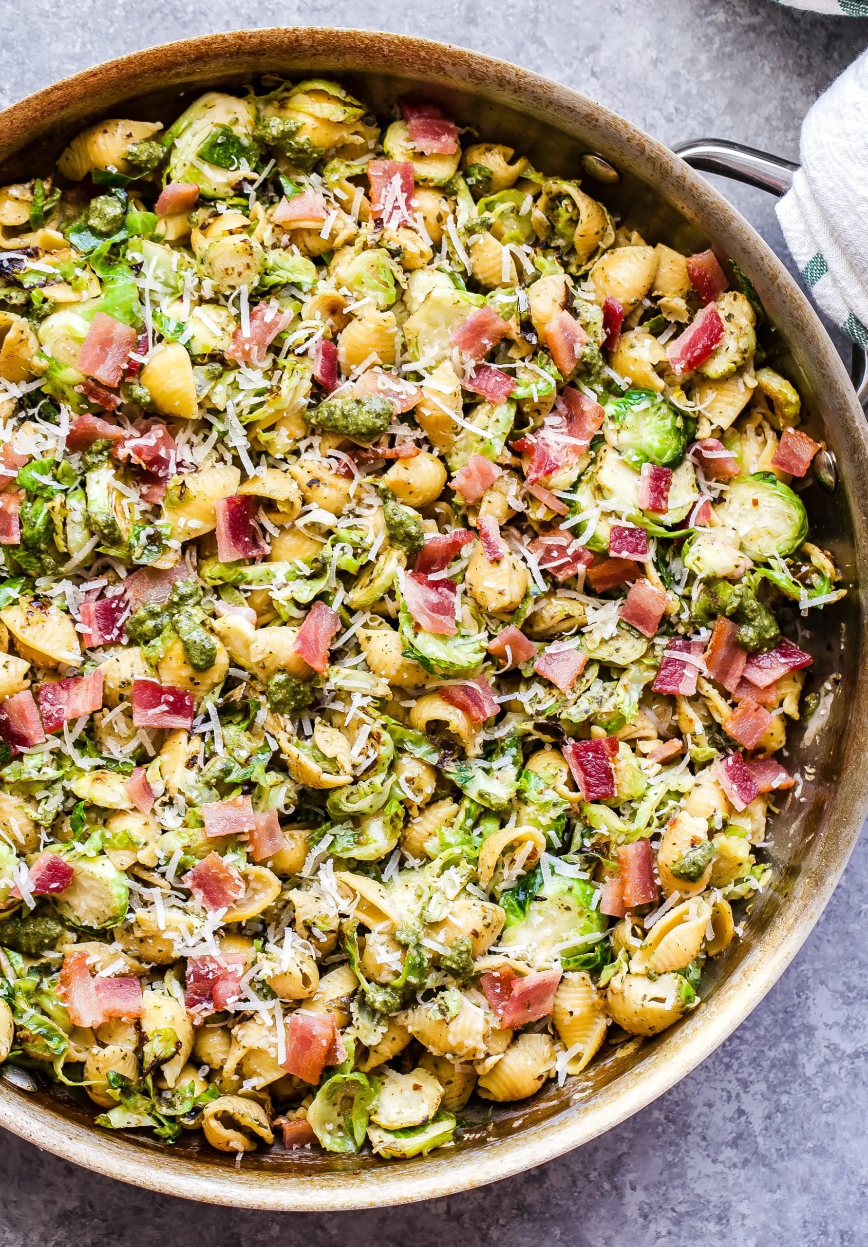Bacon Brussels Sprout Pasta Skillet