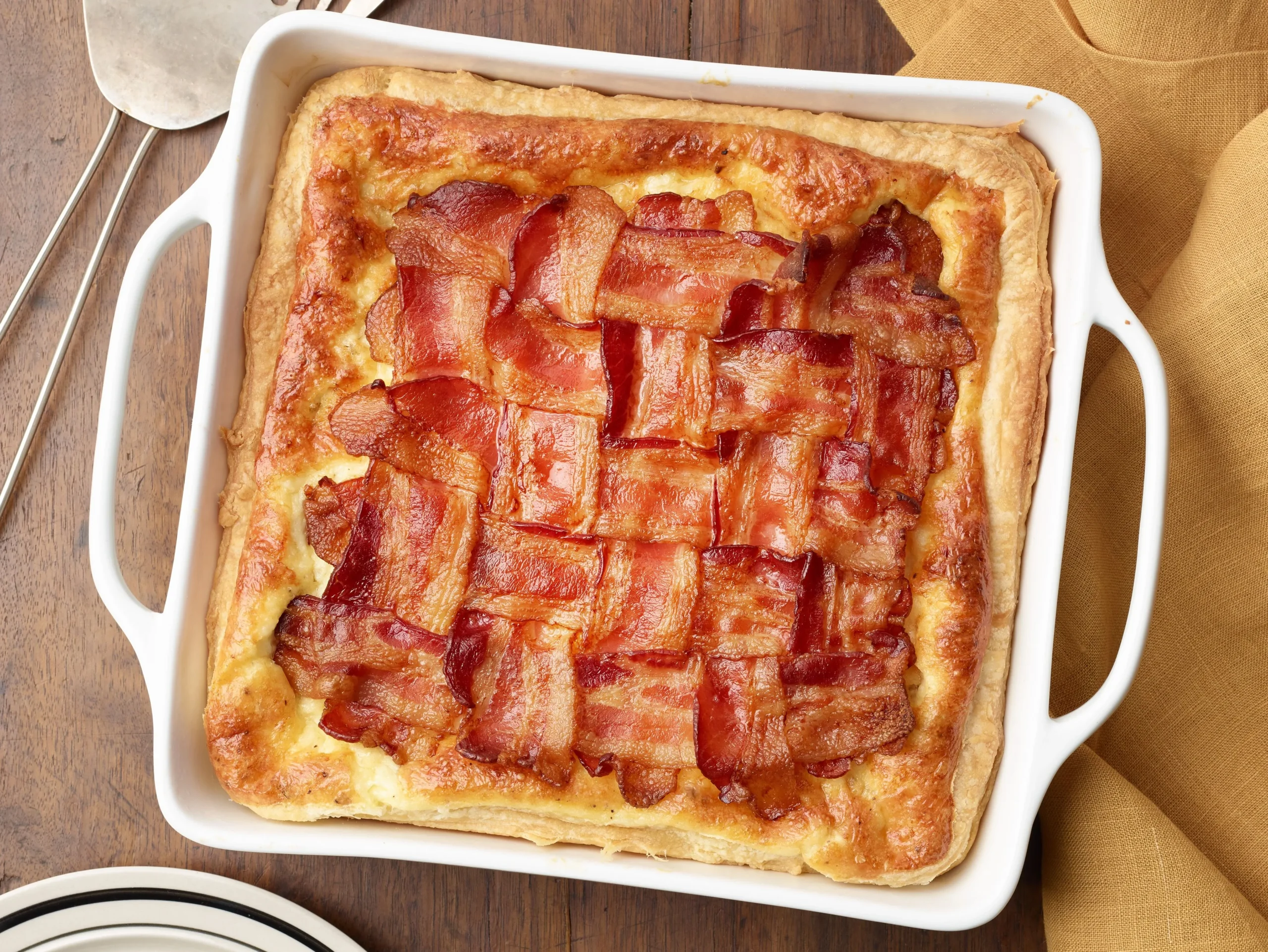Bacon Lattice Breakfast Casserole
