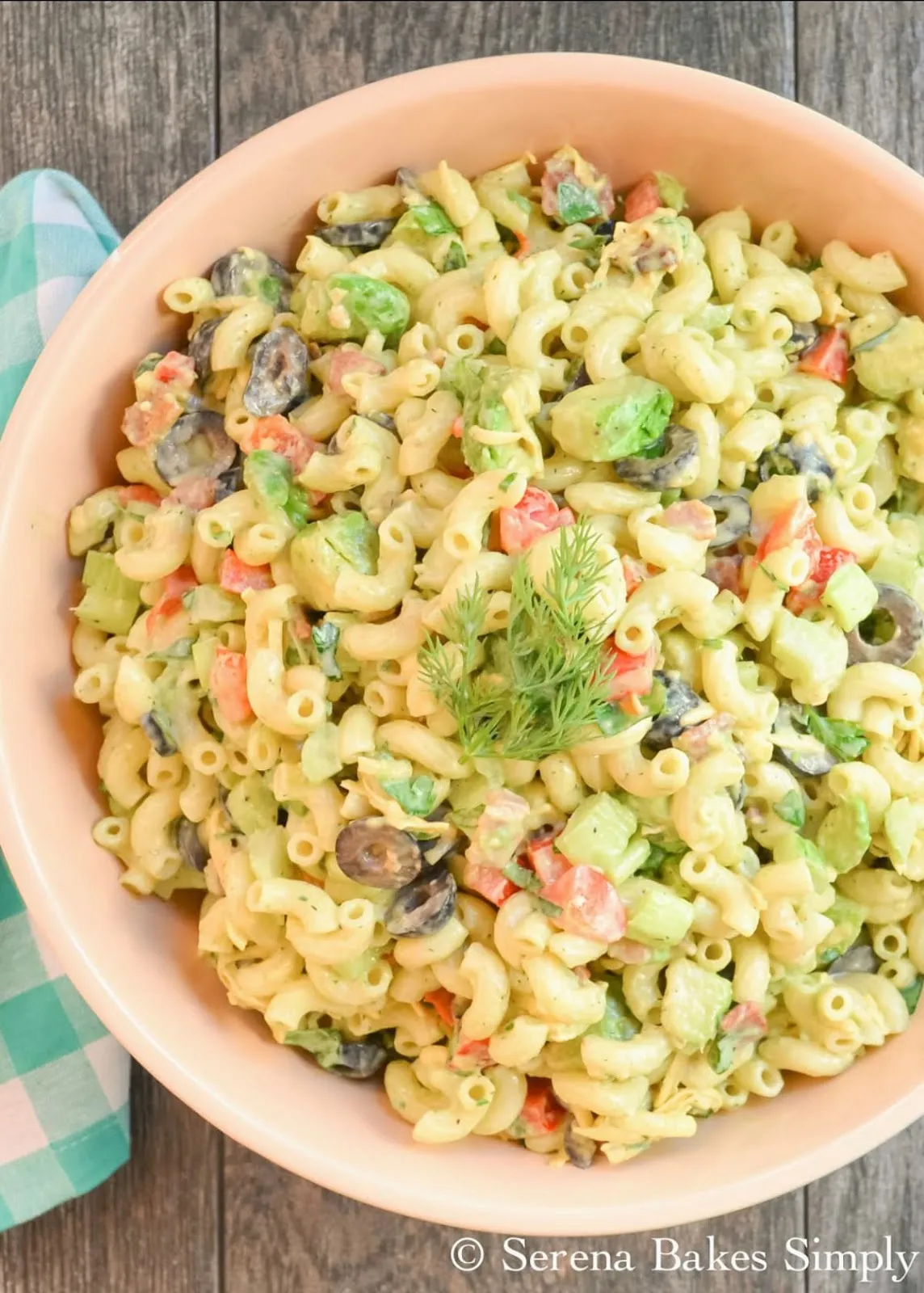 Bacon Pasta Salad with Avocado Crema Sauce
