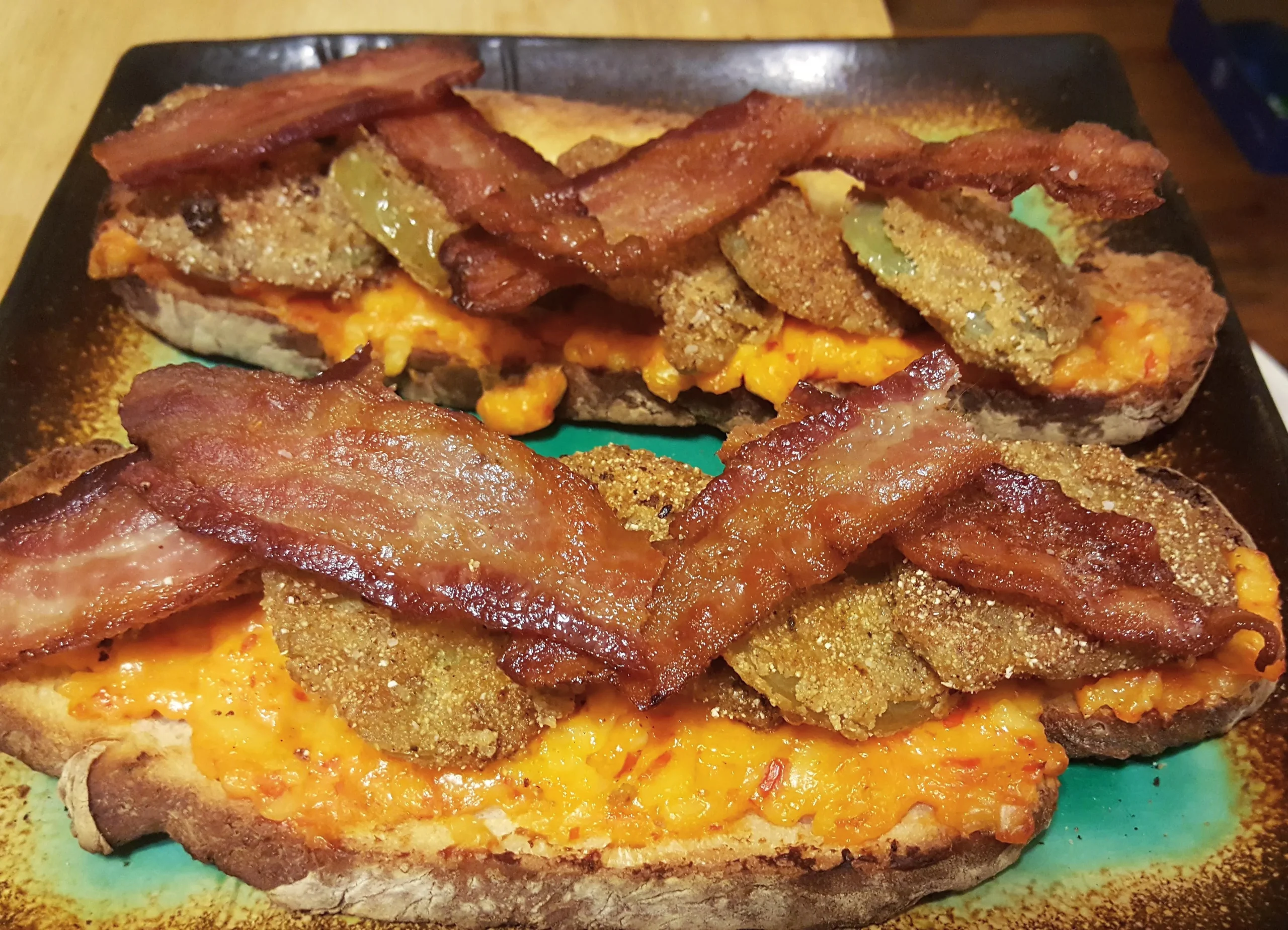 Bacon and Fried Green Tomato Pimento