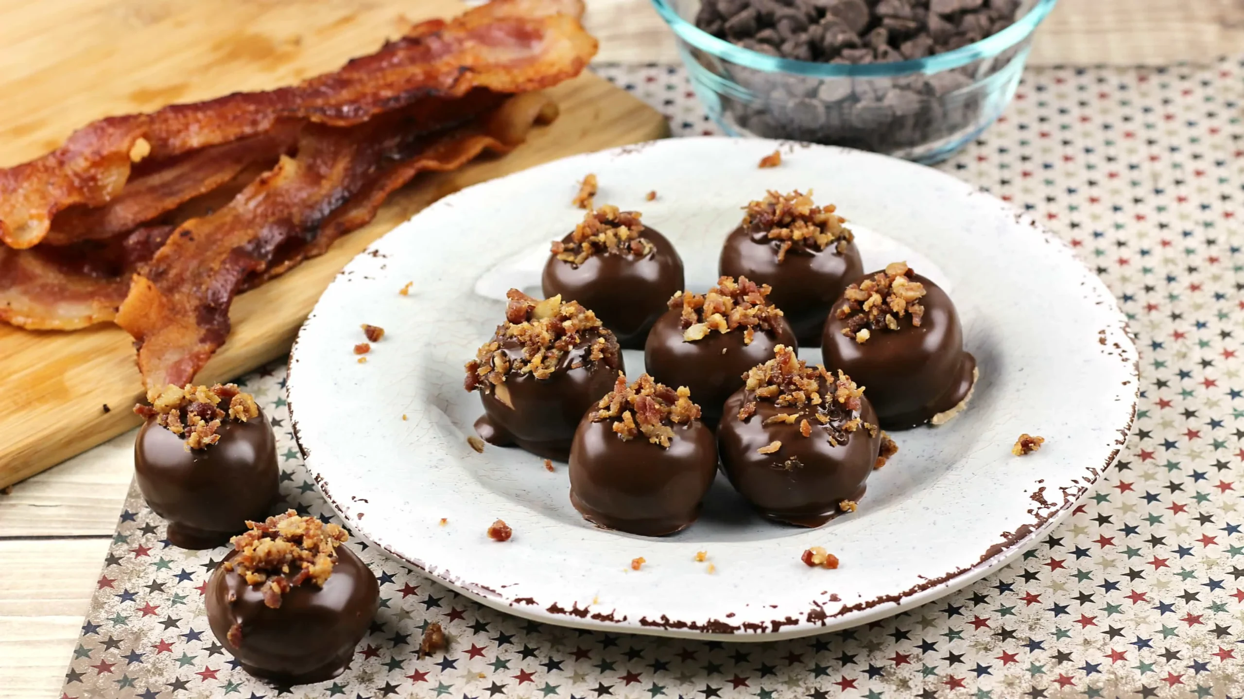 Bacon and Peanut Butter Chocolate Truffles