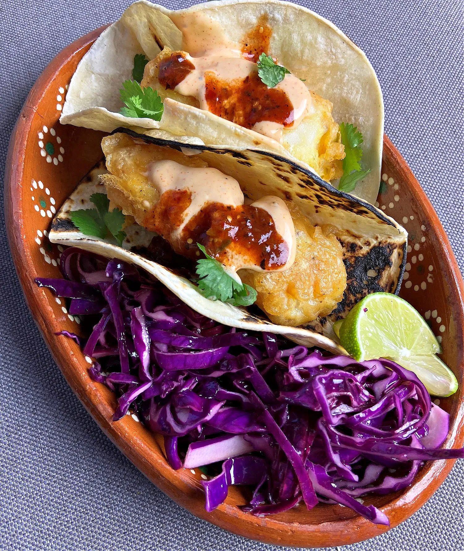 Baja Style Beer Battered Fish Tacos