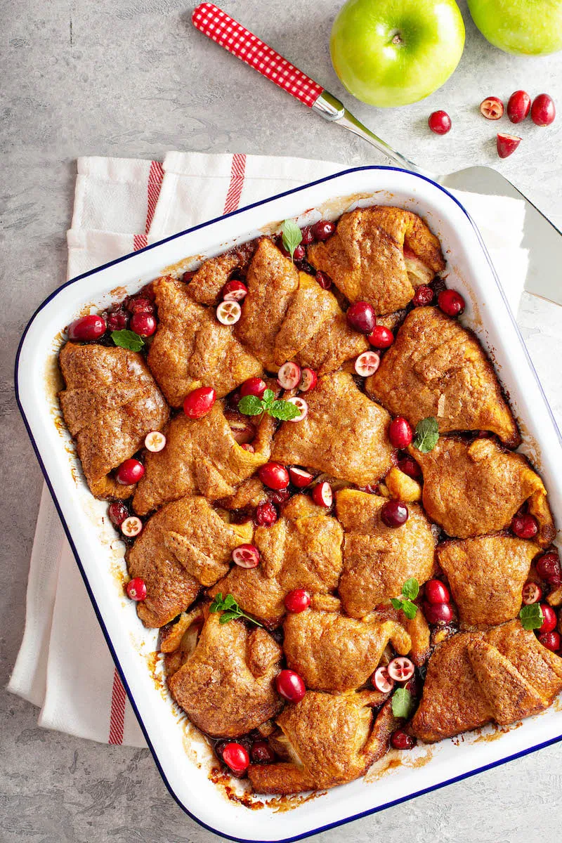 Baked Apple Dumplings with Cranberry Filling