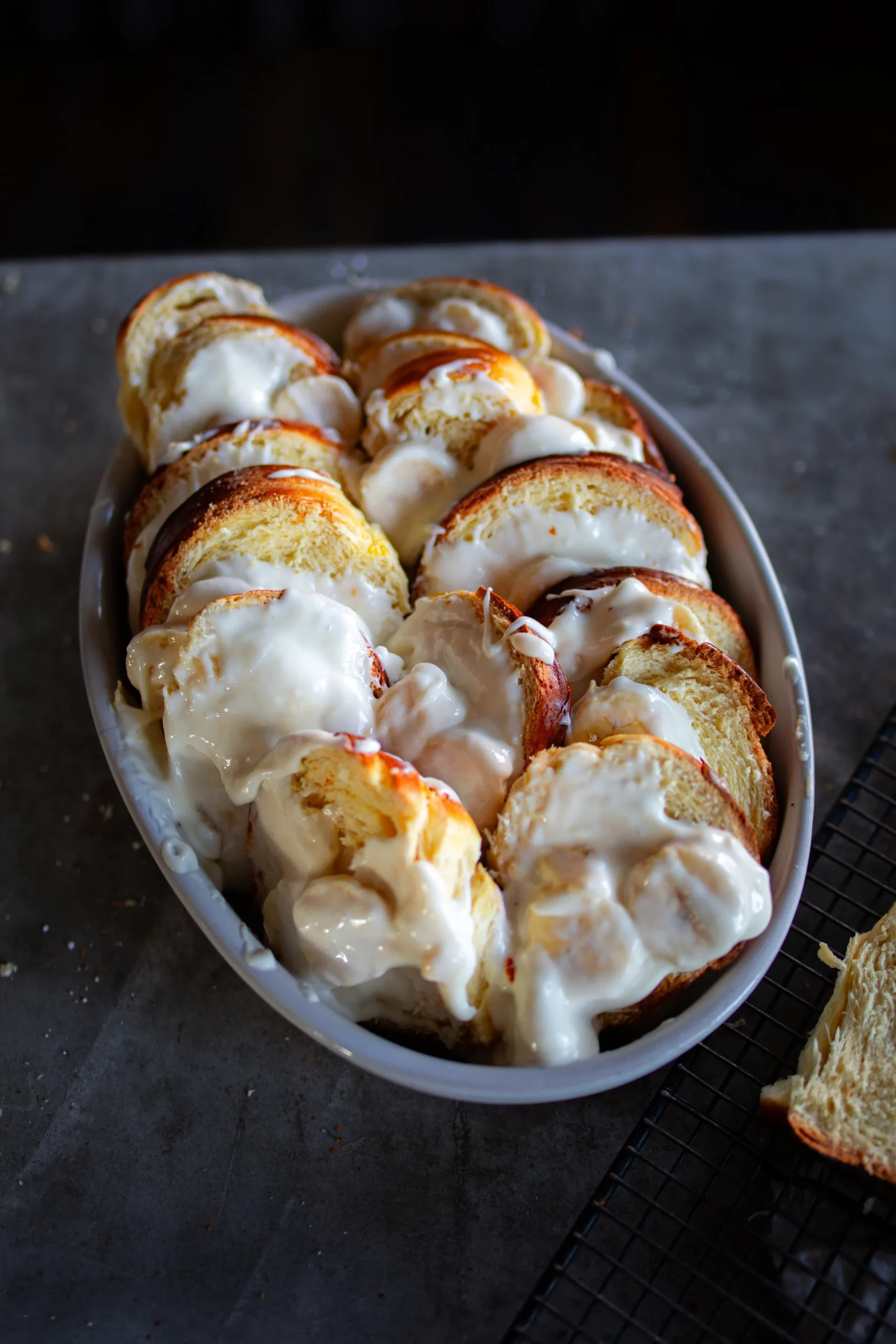 Baked Banana Cinnamon Brioche French Toast