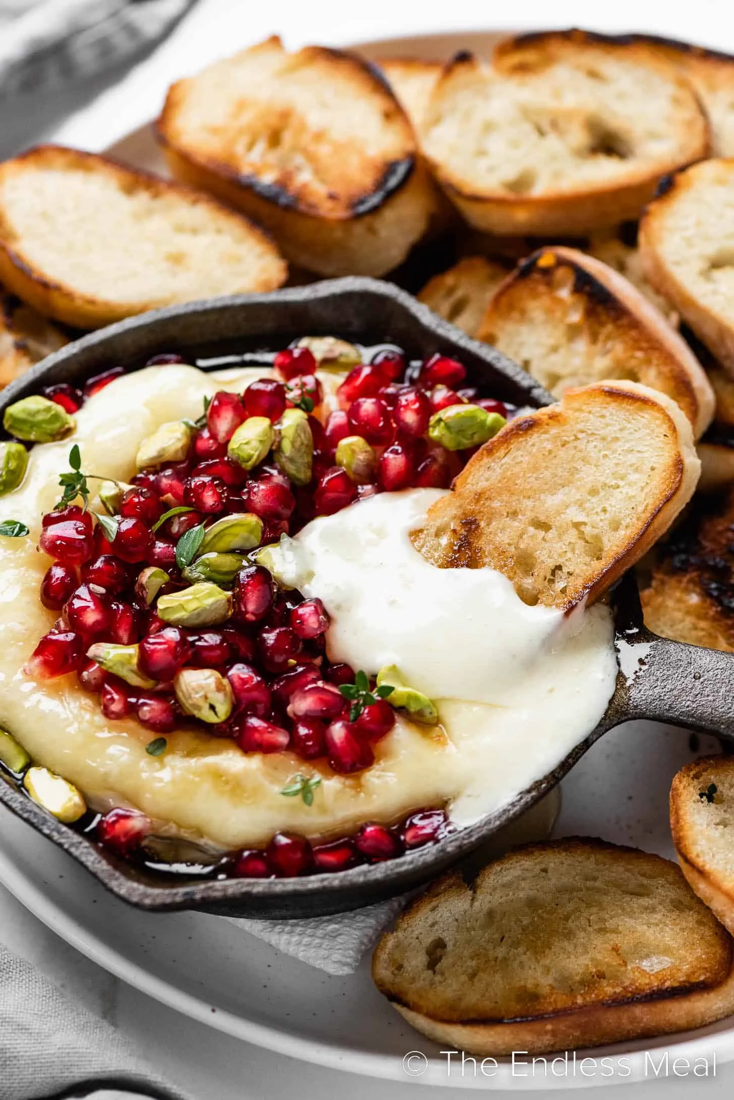 Baked Brie Camembert Pyramid with Pomegranate Pistachio