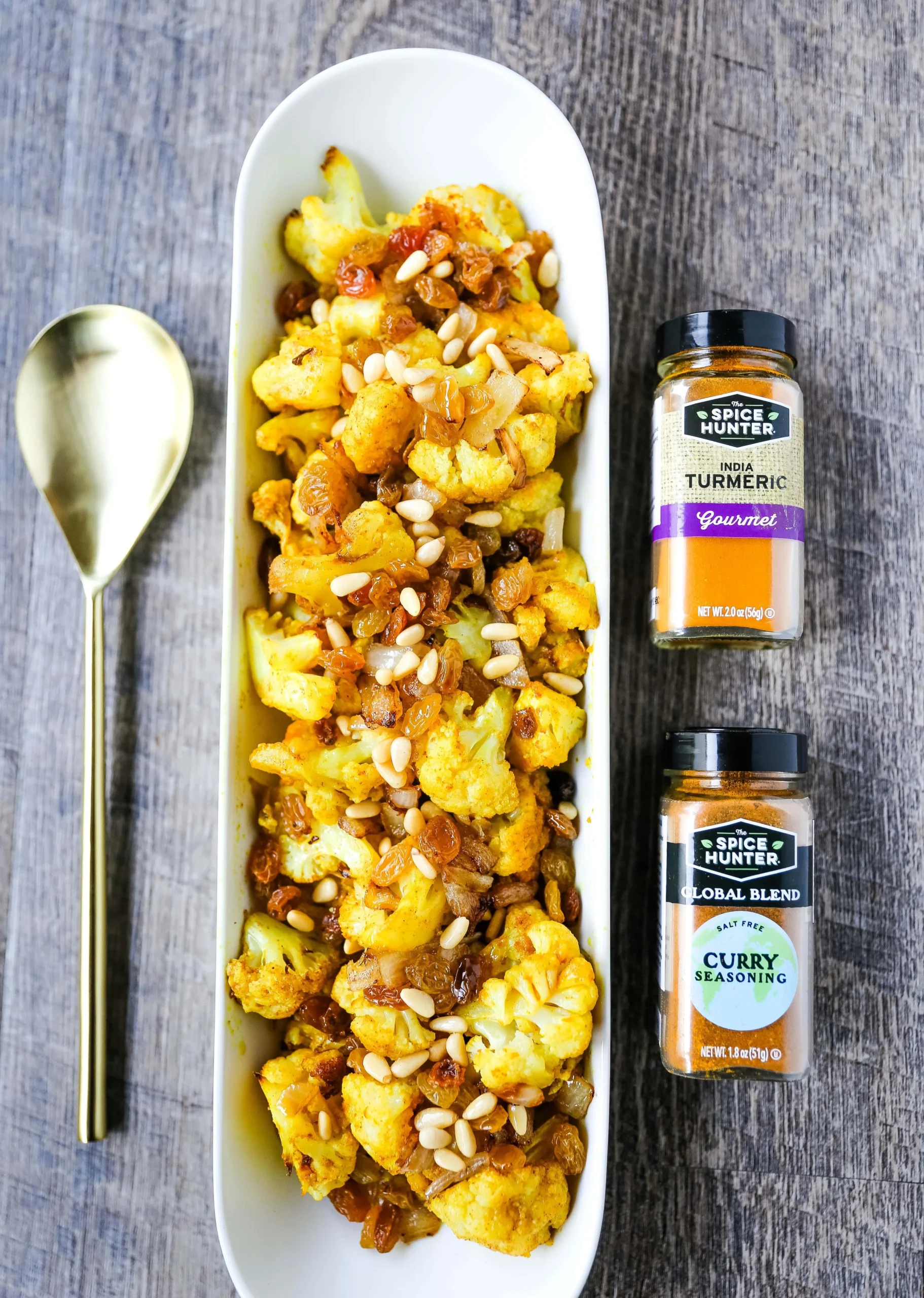 Baked Cauliflower with Turmeric and Onions