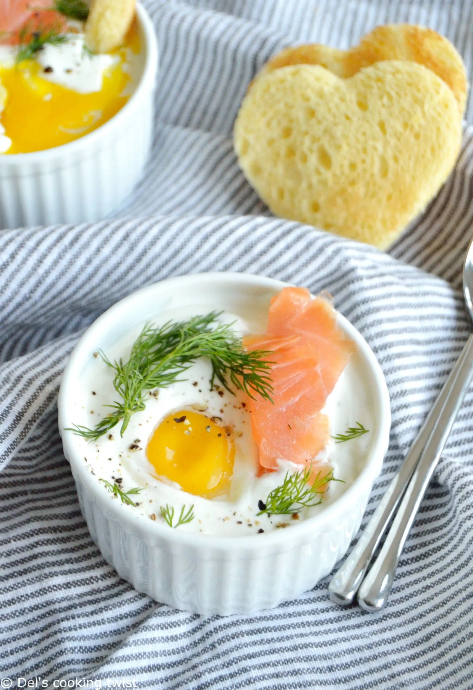 Baked Eggs with Smoked Salmon and Lovejoy