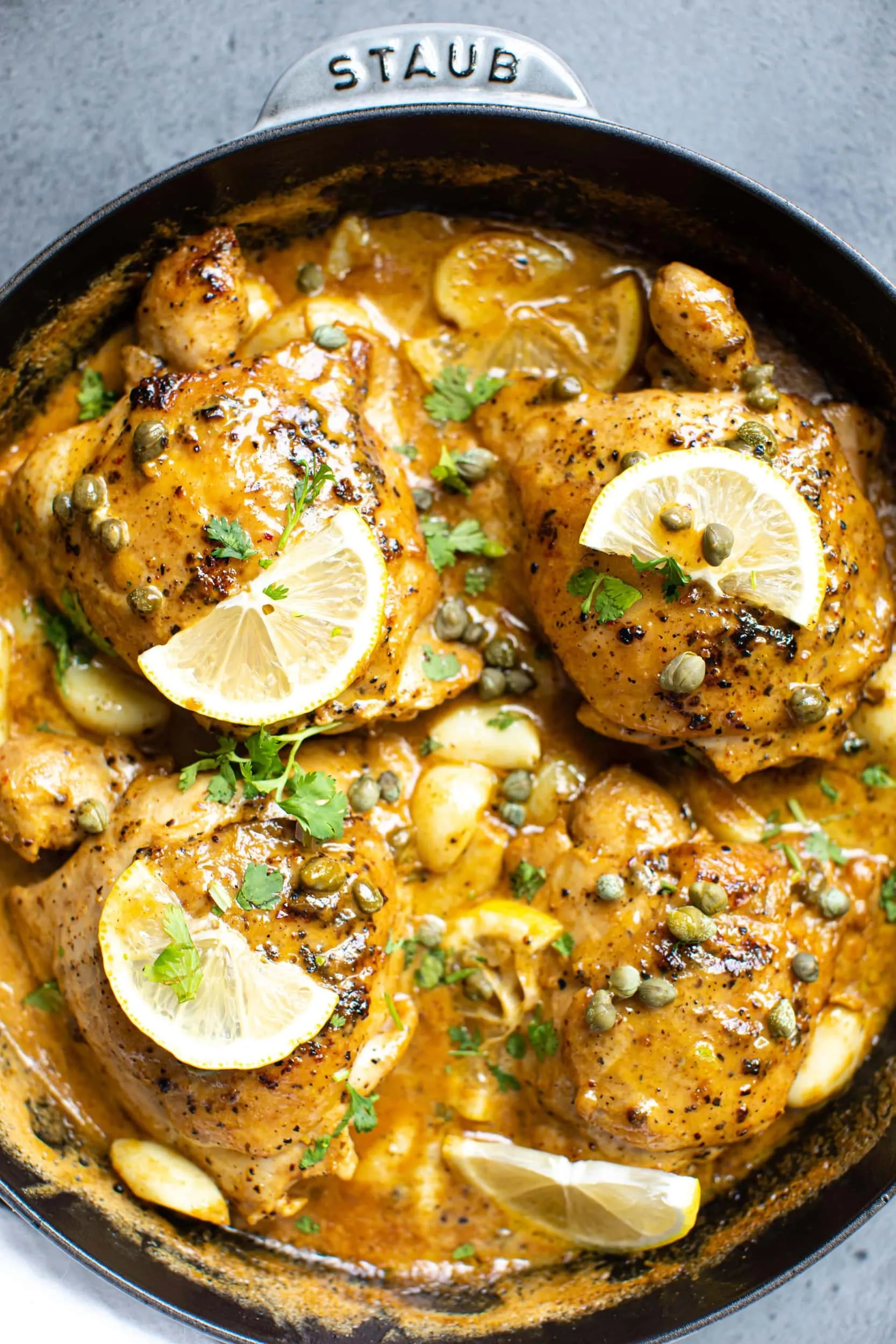 Baked Mustard Chicken with Lemon Caper Rice