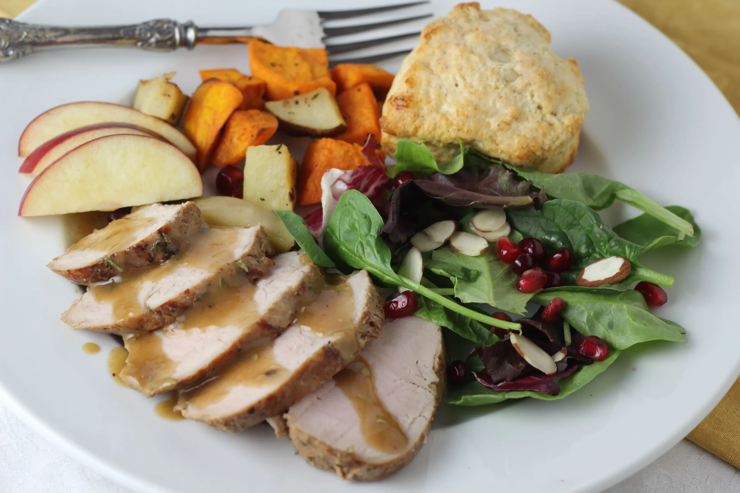 Baked Mustard Pork with Caramelised Apple