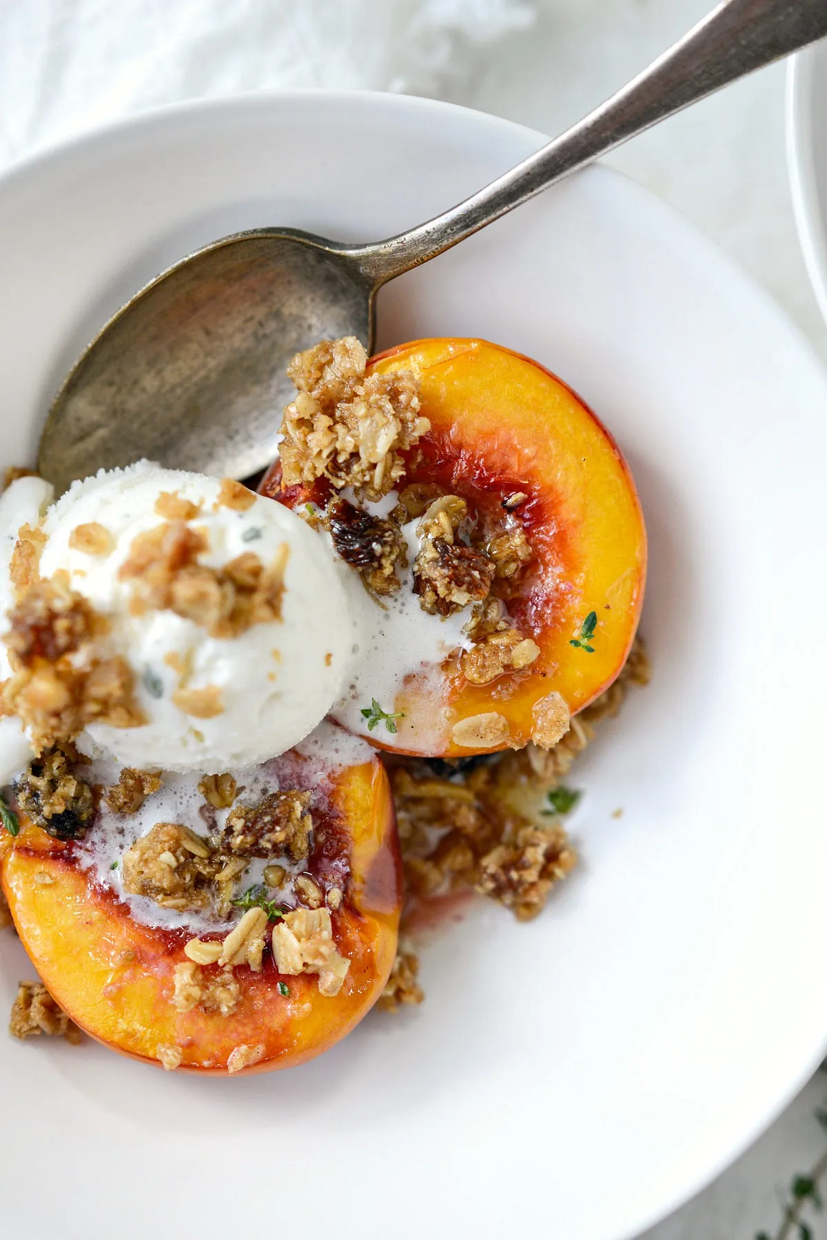 Baked Nectarines with Oatmeal Cookie Crumble