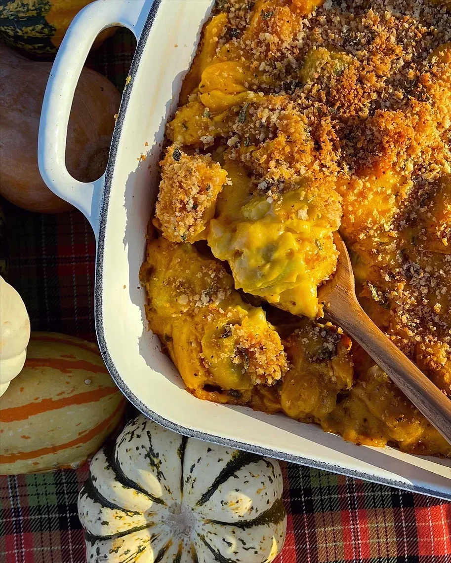 Baked Squash Mac Cheese Sage Breadcrumbs