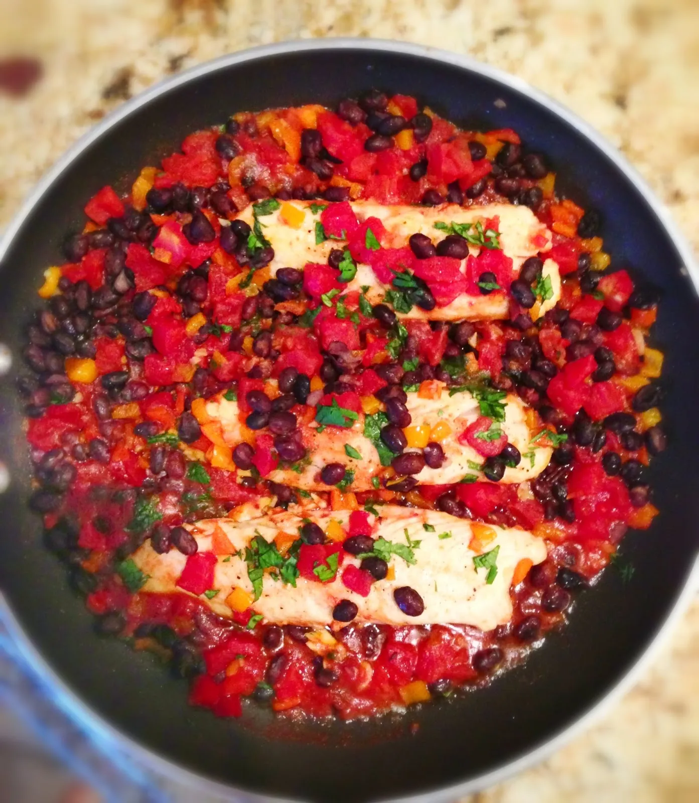 Baked Tilapia with Black Bean Salsa