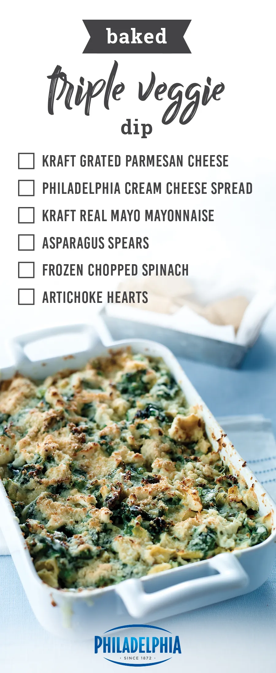 Baked Triple Veggie Dip