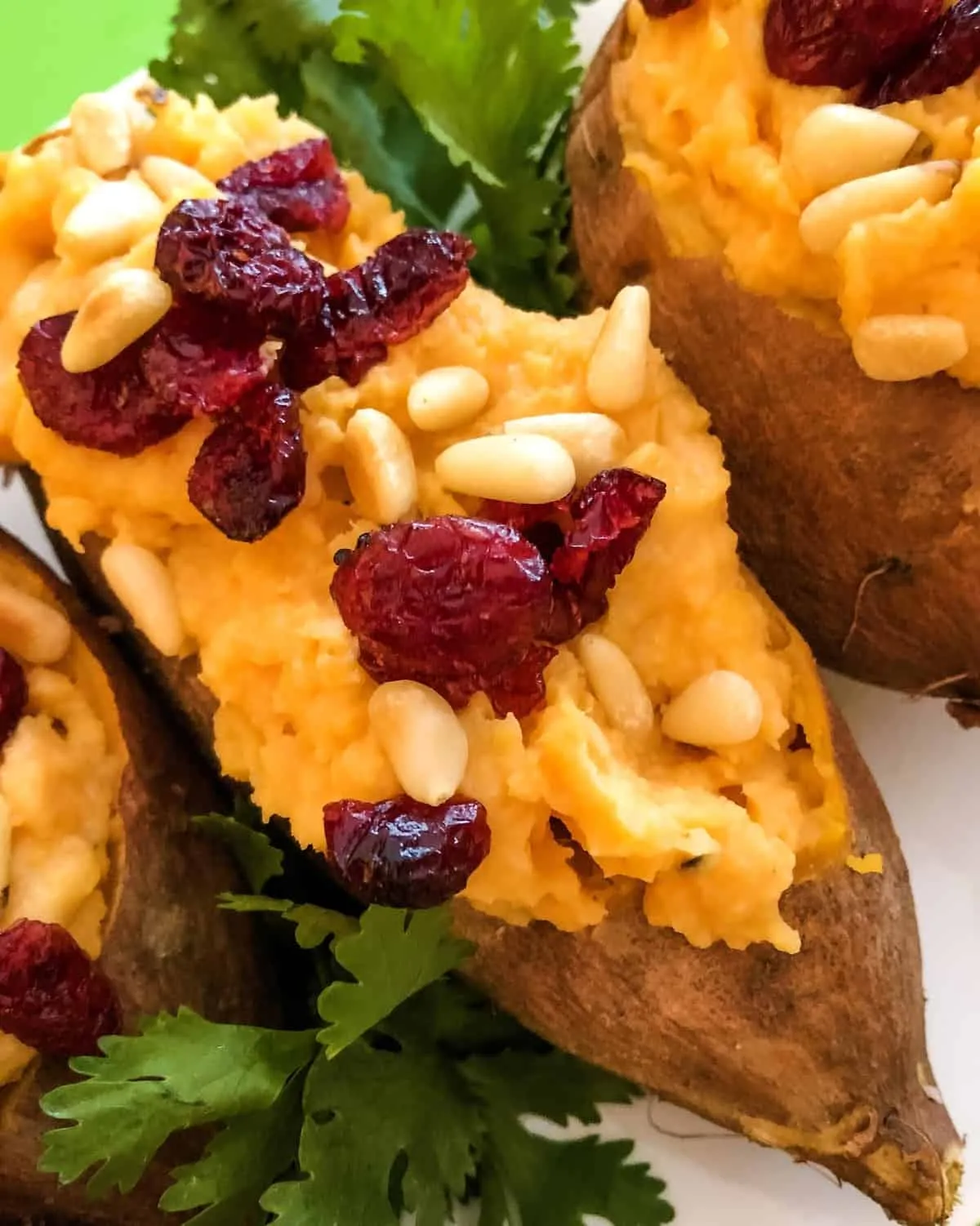 Baked and Stuffed Coconut Sweet Potatoes