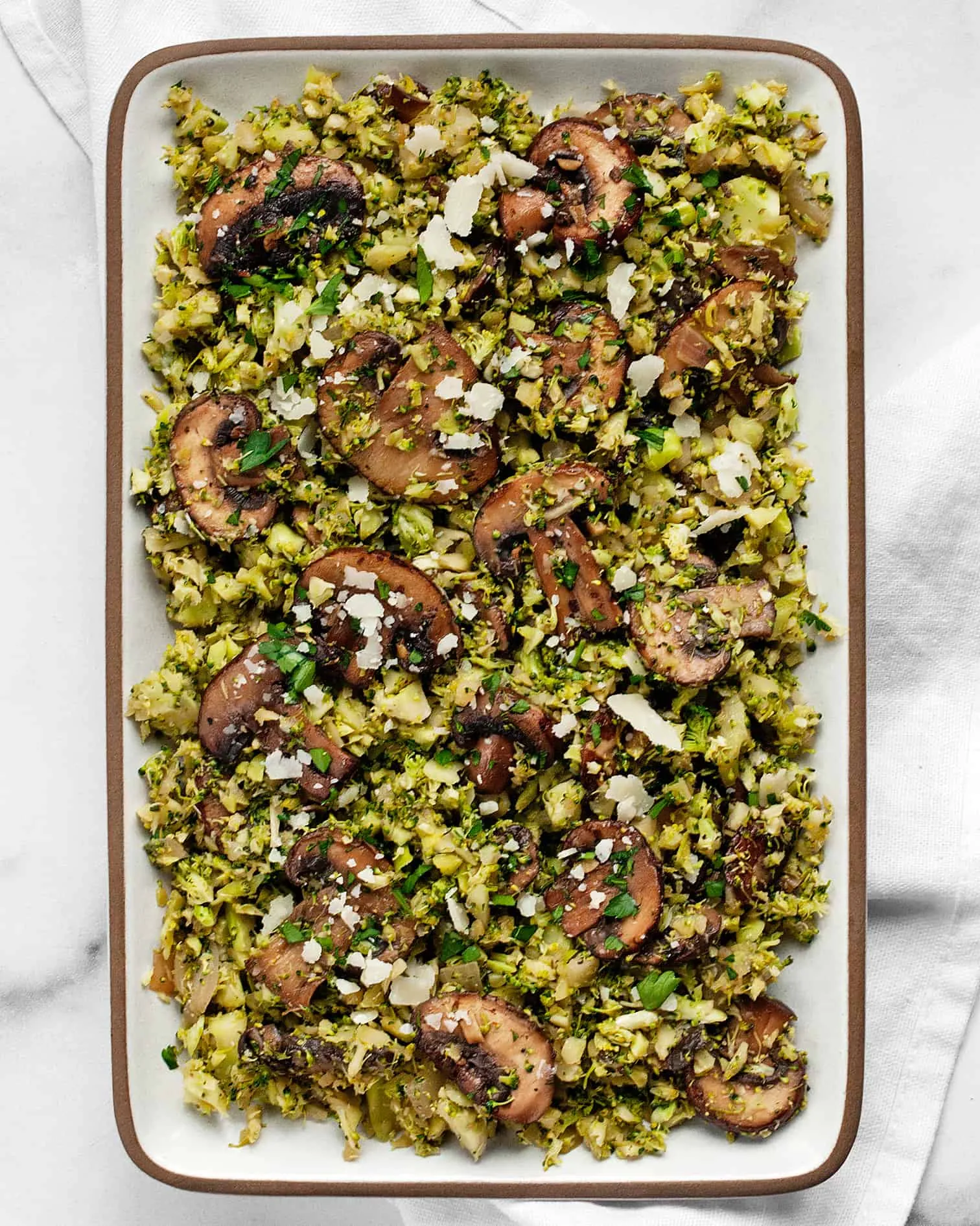 Balsamic Broccoli and Wild Mushroom Skillet