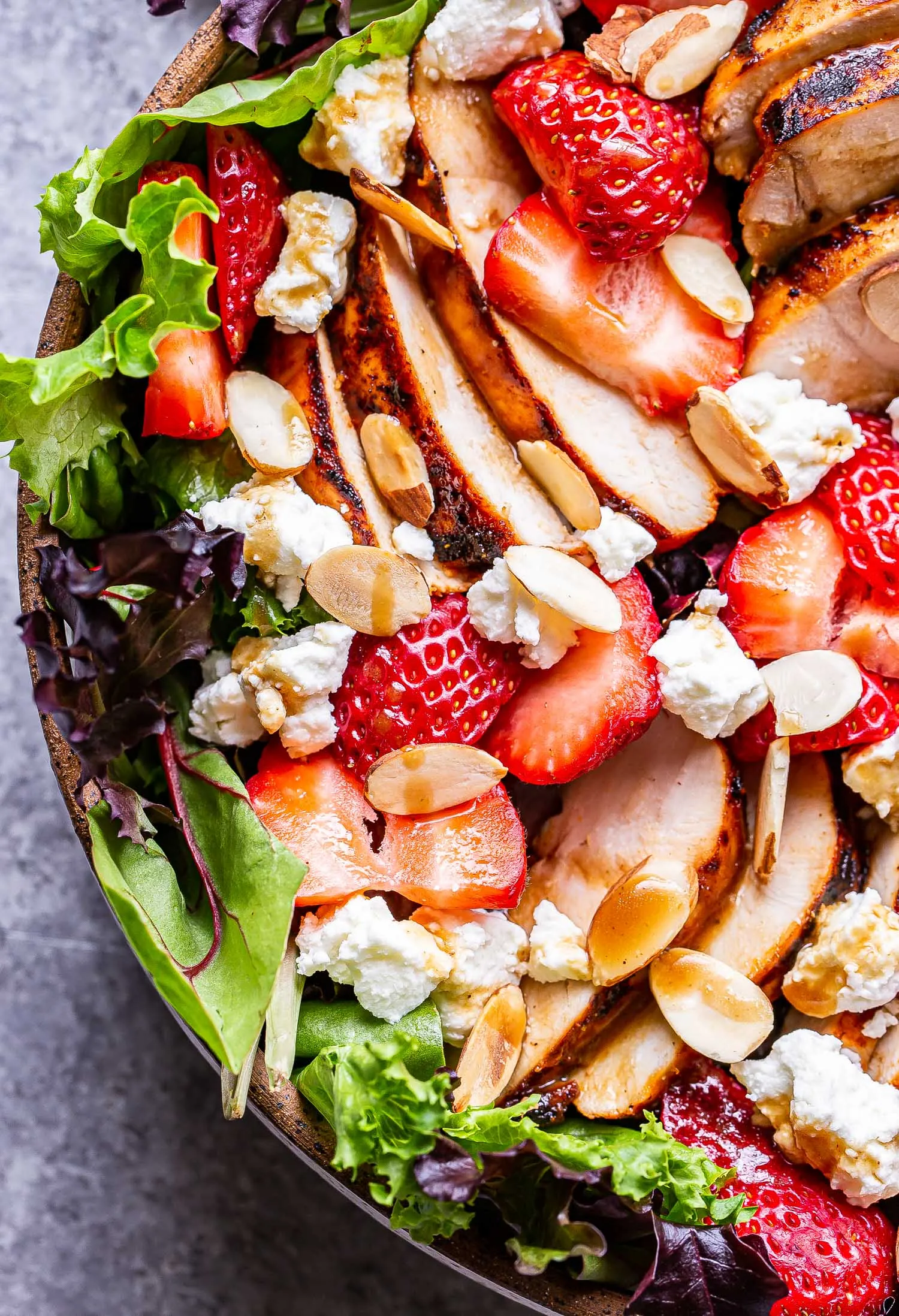 Balsamic Grilled Chicken and Strawberry Goat Cheese Salad